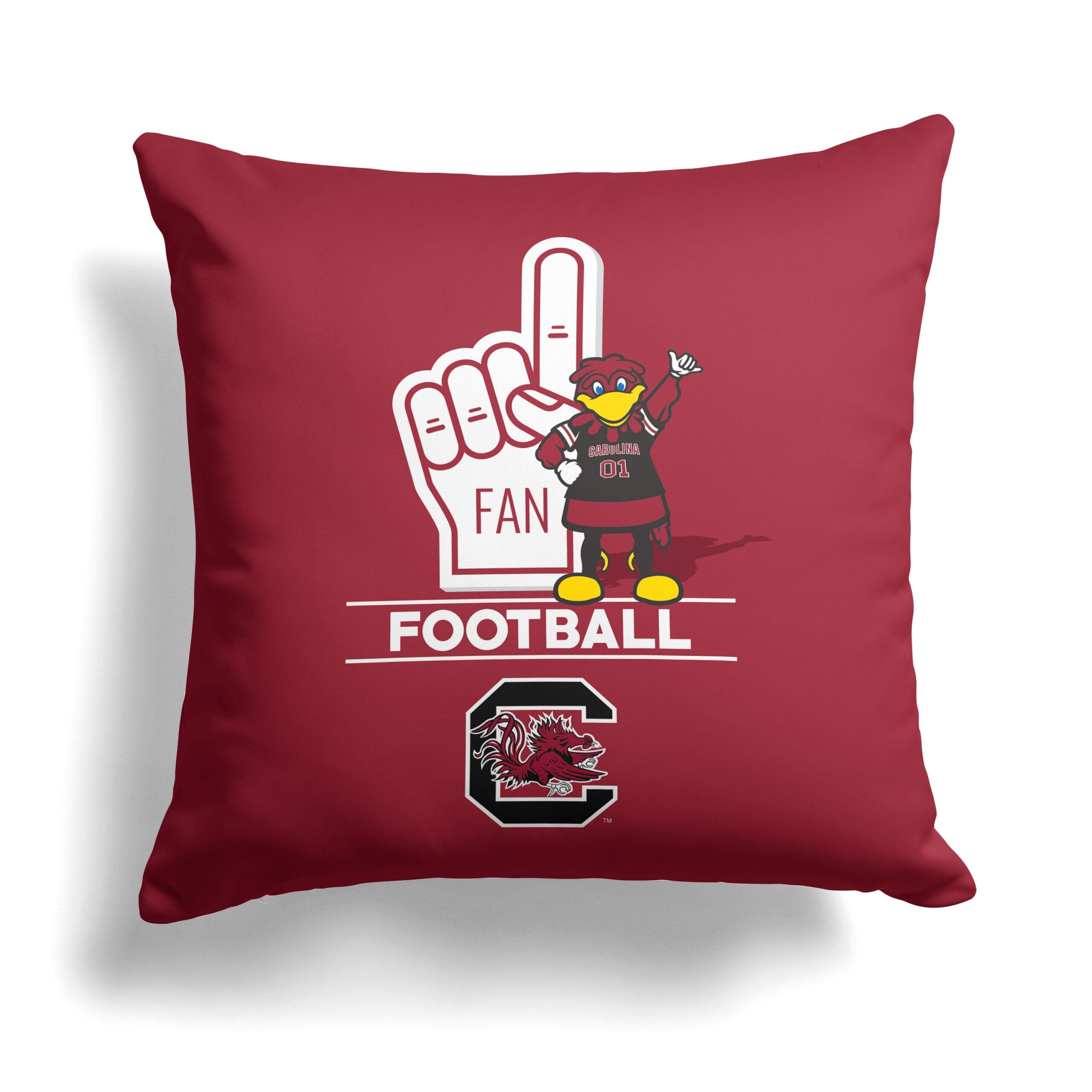 NCAA South Carolina Gamecocks Number 1 Fan Throw Pillow 18x18