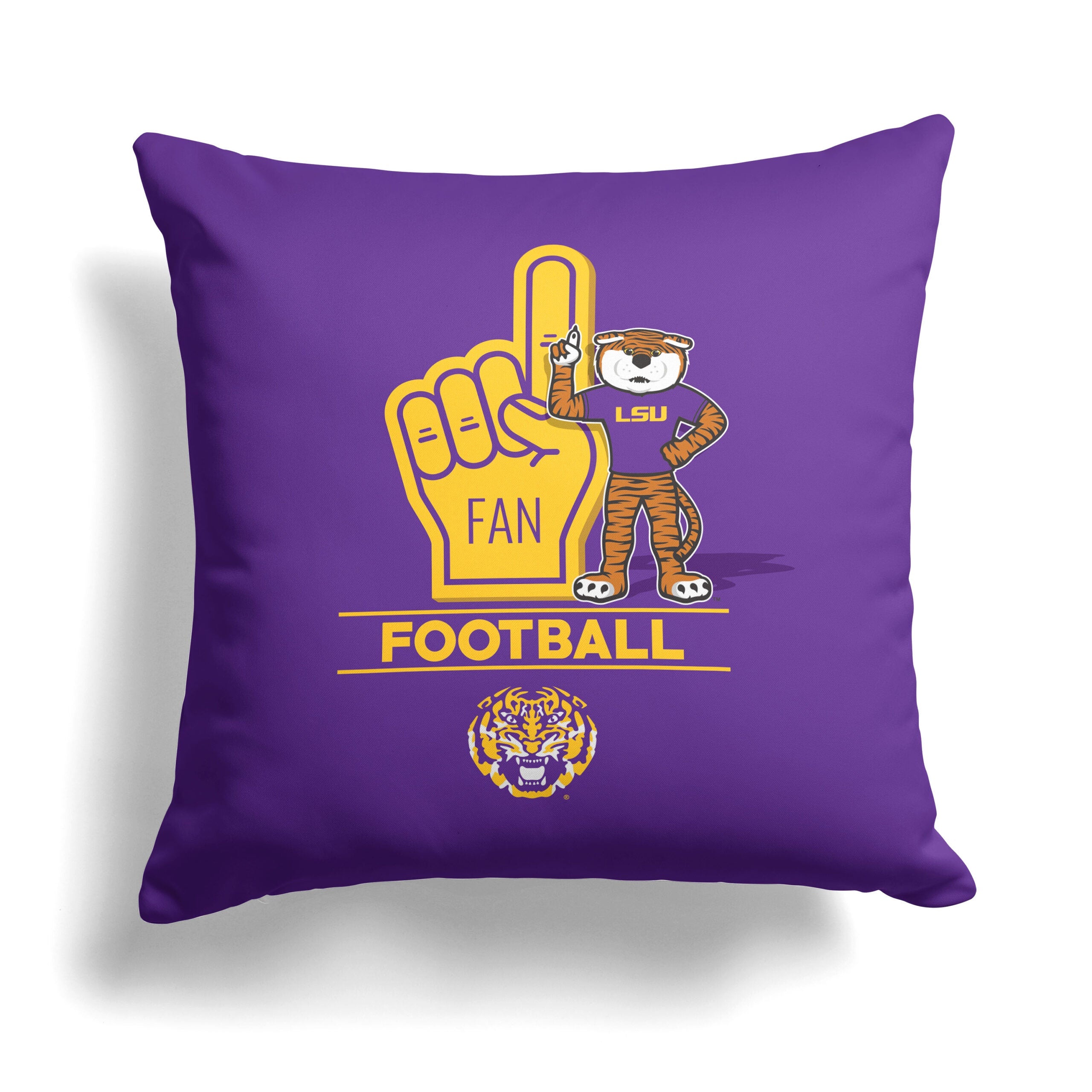 NCAA LSU Tigers Number 1 Fan Throw Pillow 18x18