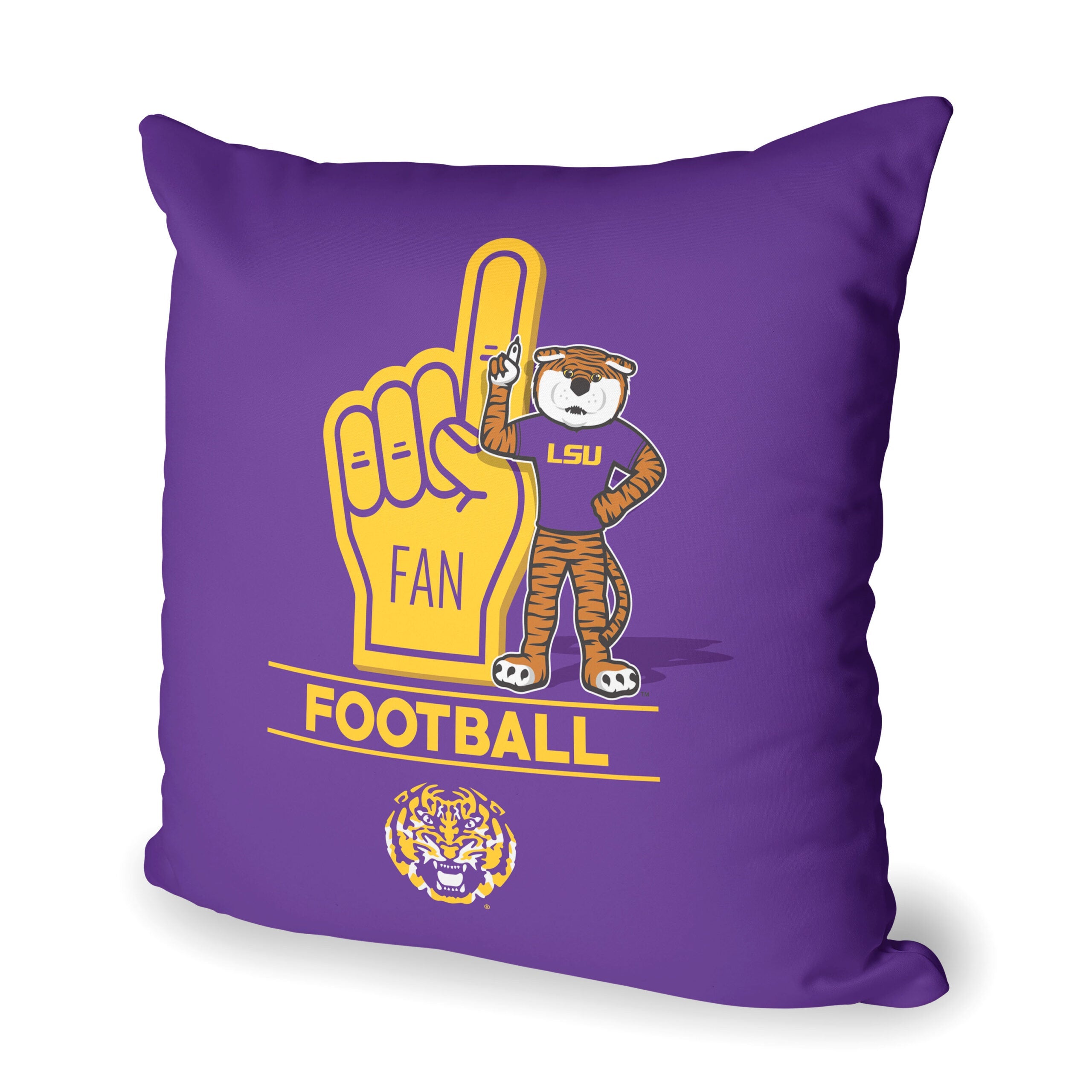 NCAA LSU Tigers Number 1 Fan Throw Pillow 18x18