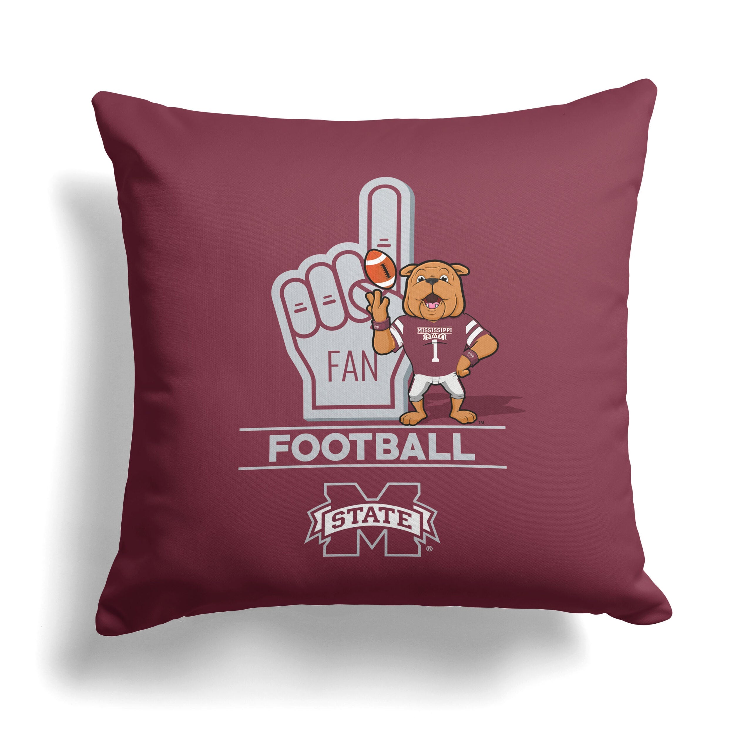 NCAA Mississippi State Bulldogs Number 1 Fan Throw Pillow 18x18