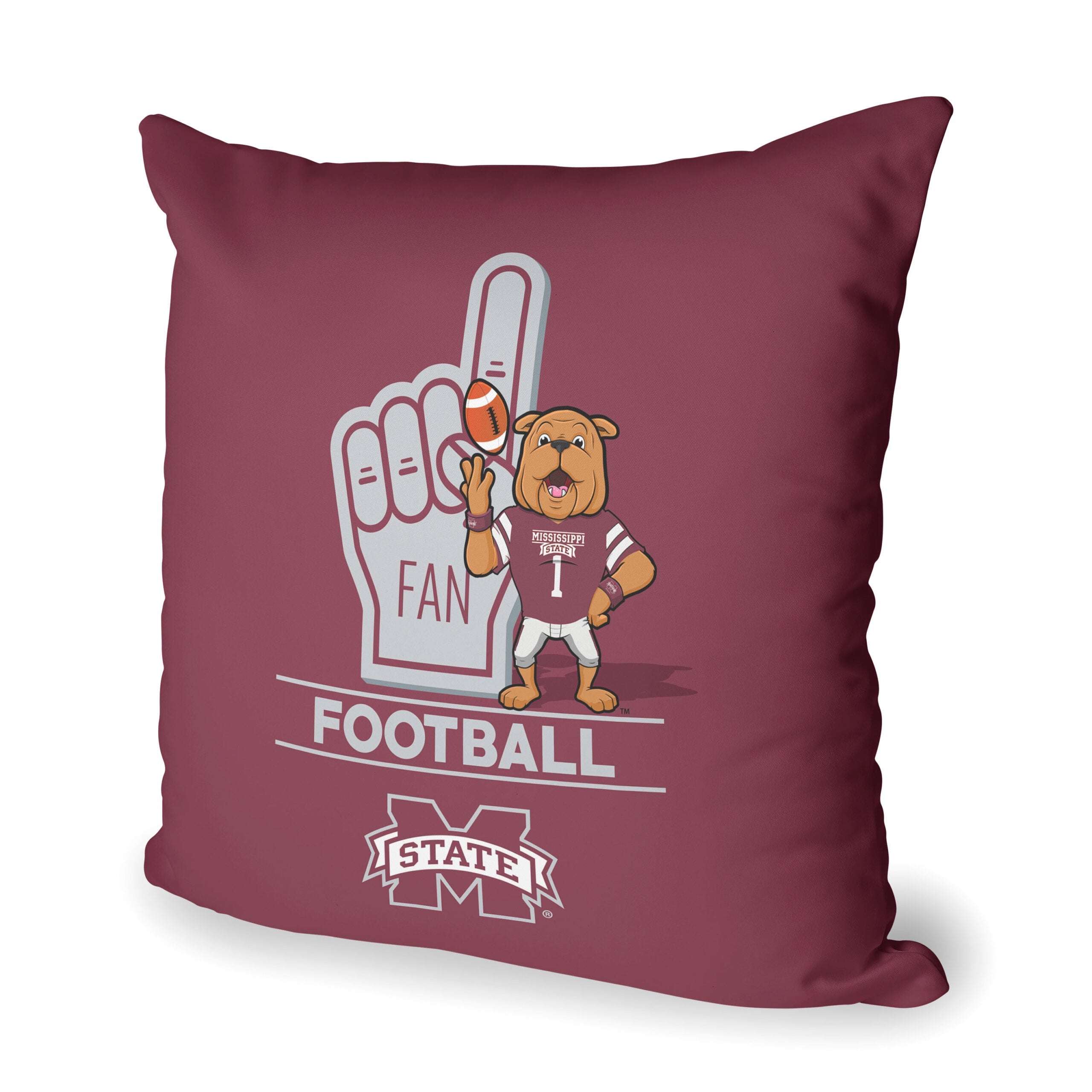 NCAA Mississippi State Bulldogs Number 1 Fan Throw Pillow 18x18