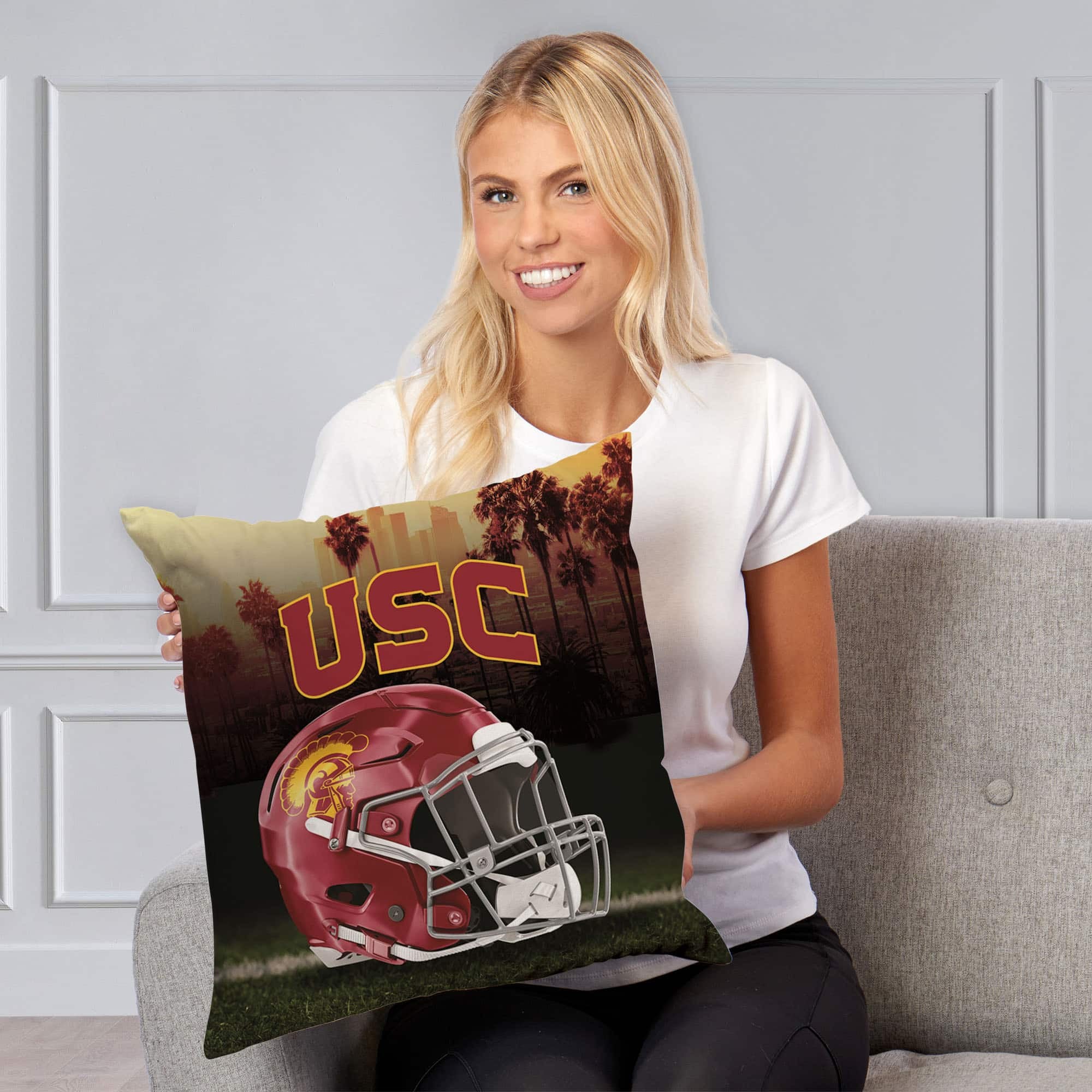 NCAA Trojan Love USC Throw Pillow