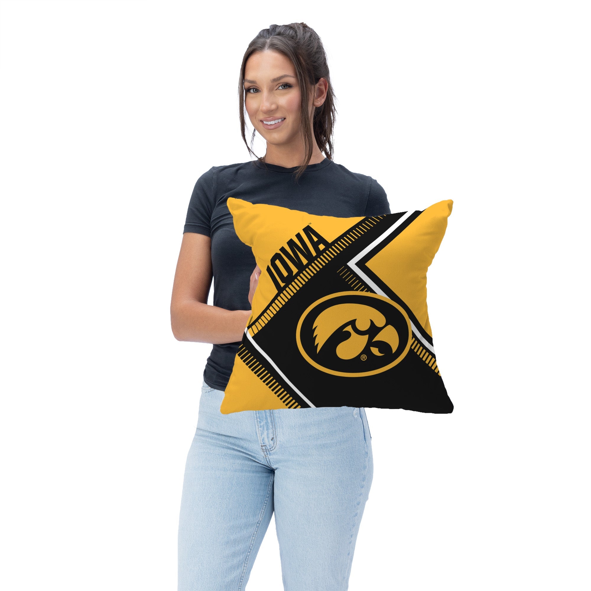 Iowa Hawkeyes NCAA Pulsewave Throw Pillow 18X18 Inches