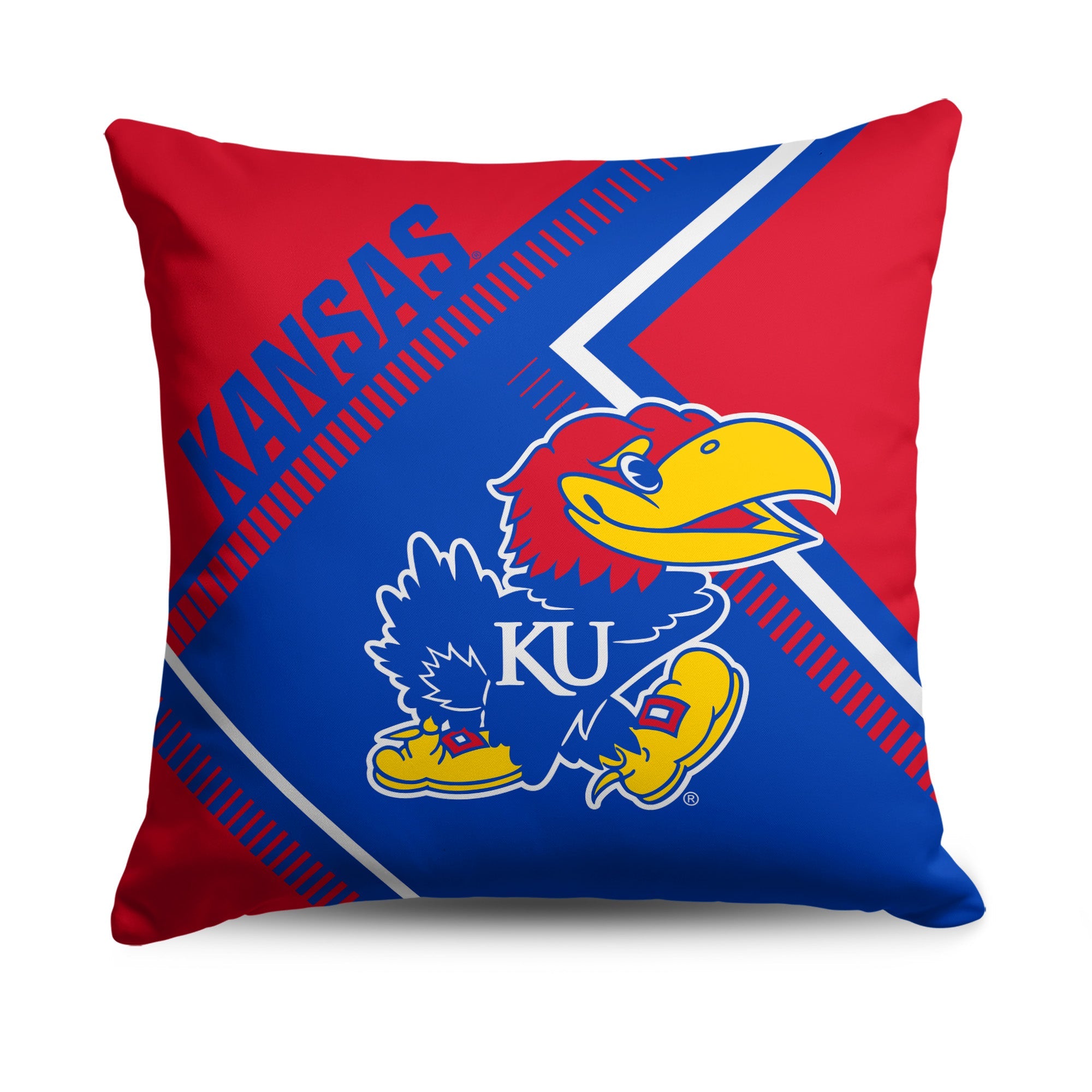 Kansas Jayhawks NCAA Pulsewave Throw Pillow 18X18 Inches