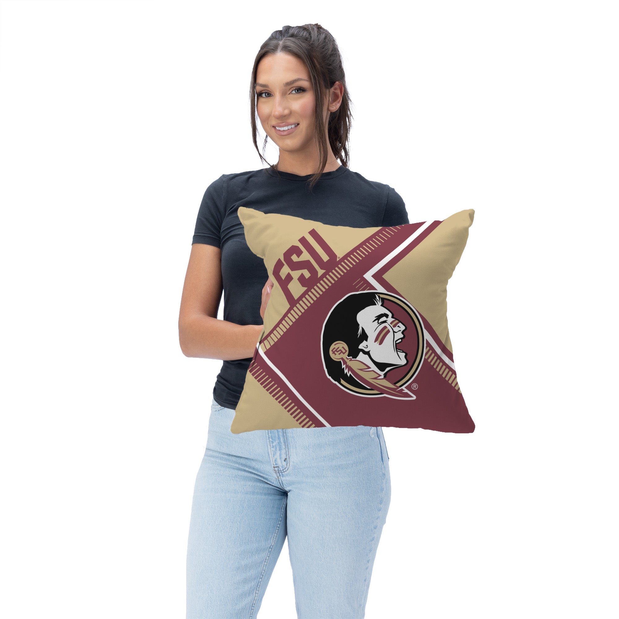 Florida State Seminoles NCAA Pulsewave Throw Pillow 18X18 Inches