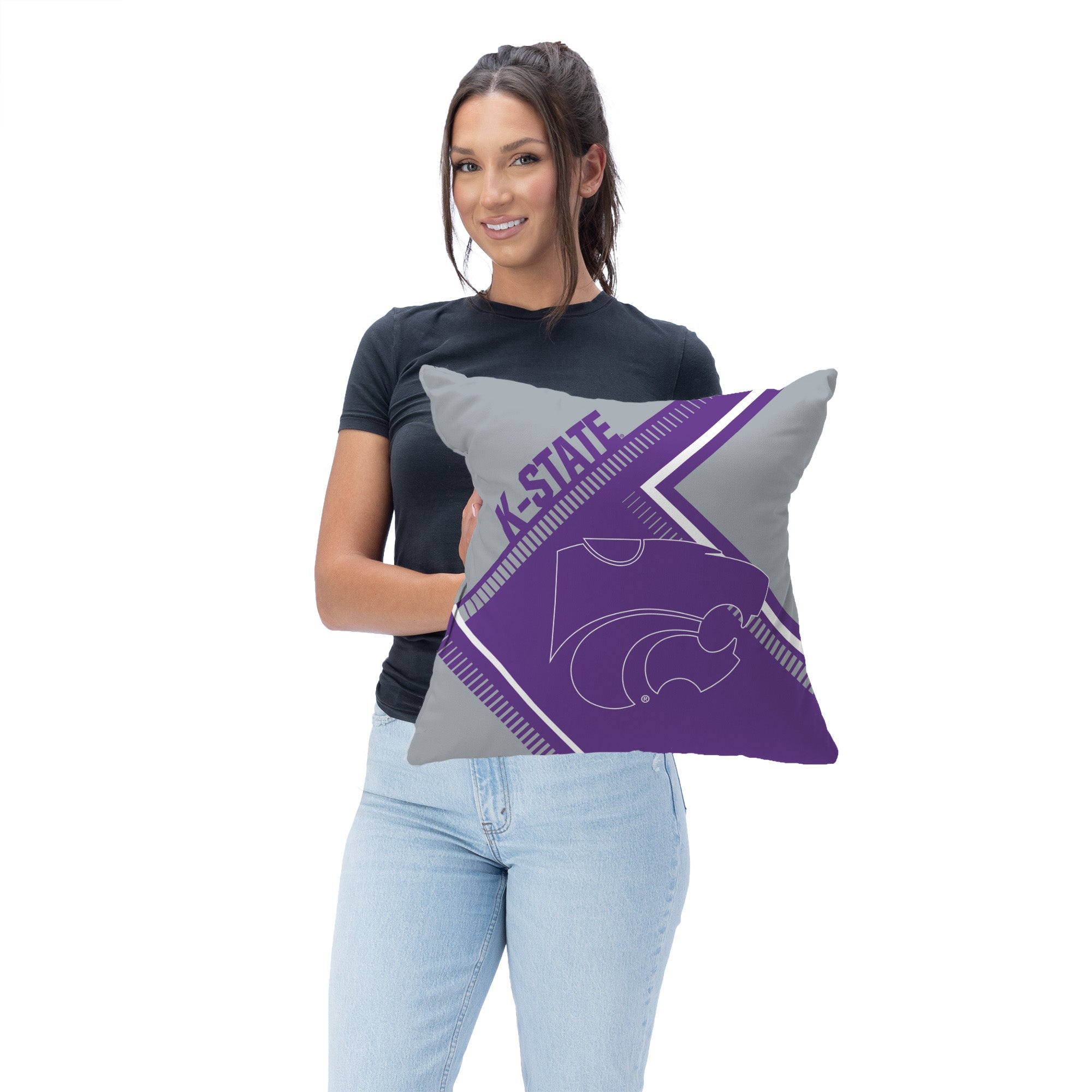 Kansas State Wildcats NCAA Pulsewave Throw Pillow 18X18 Inches