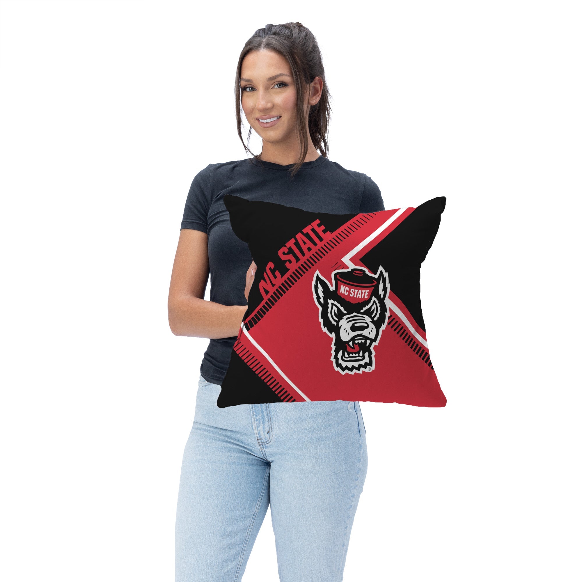 NC State Wolfpack NCAA Pulsewave Throw Pillow 18X18 Inches