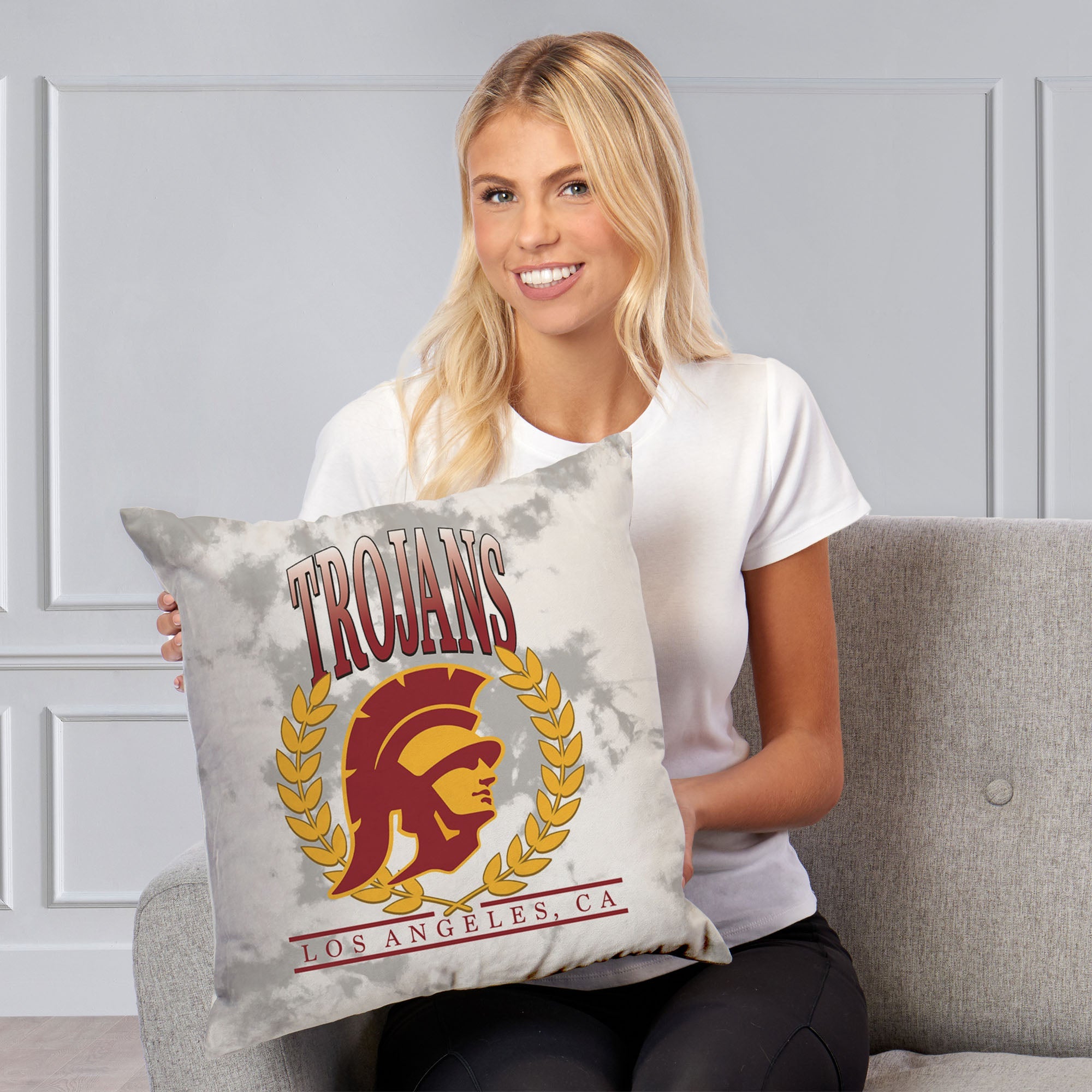 NCAA USC Hipster Throw Pillow 18X18
