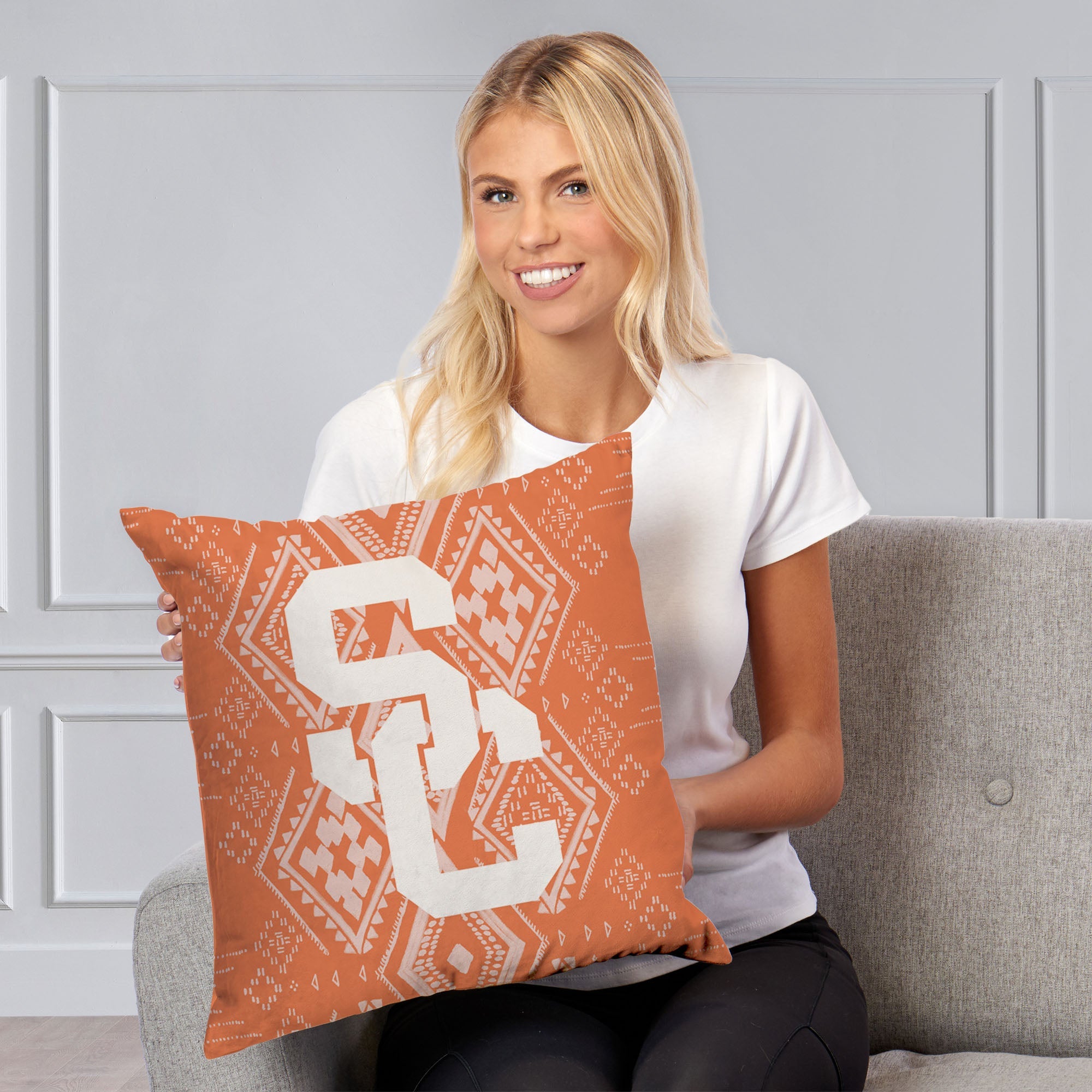NCAA USC Artisan Throw Pillow 18X18