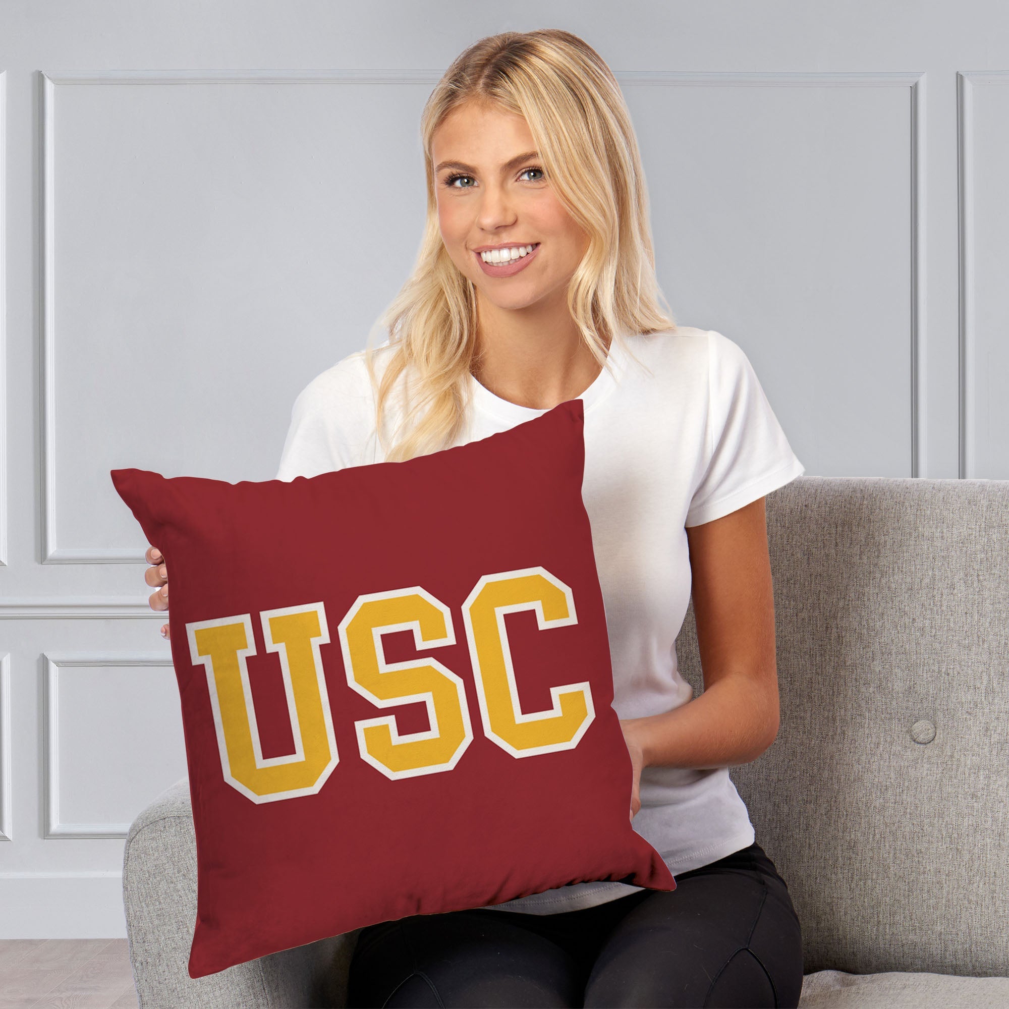 NCAA USC Campus Crawl Throw Pillow 18X18