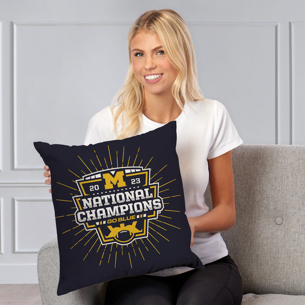 NCAA 2023 FBC Intimidate Michigan Wolverines Throw Pillow