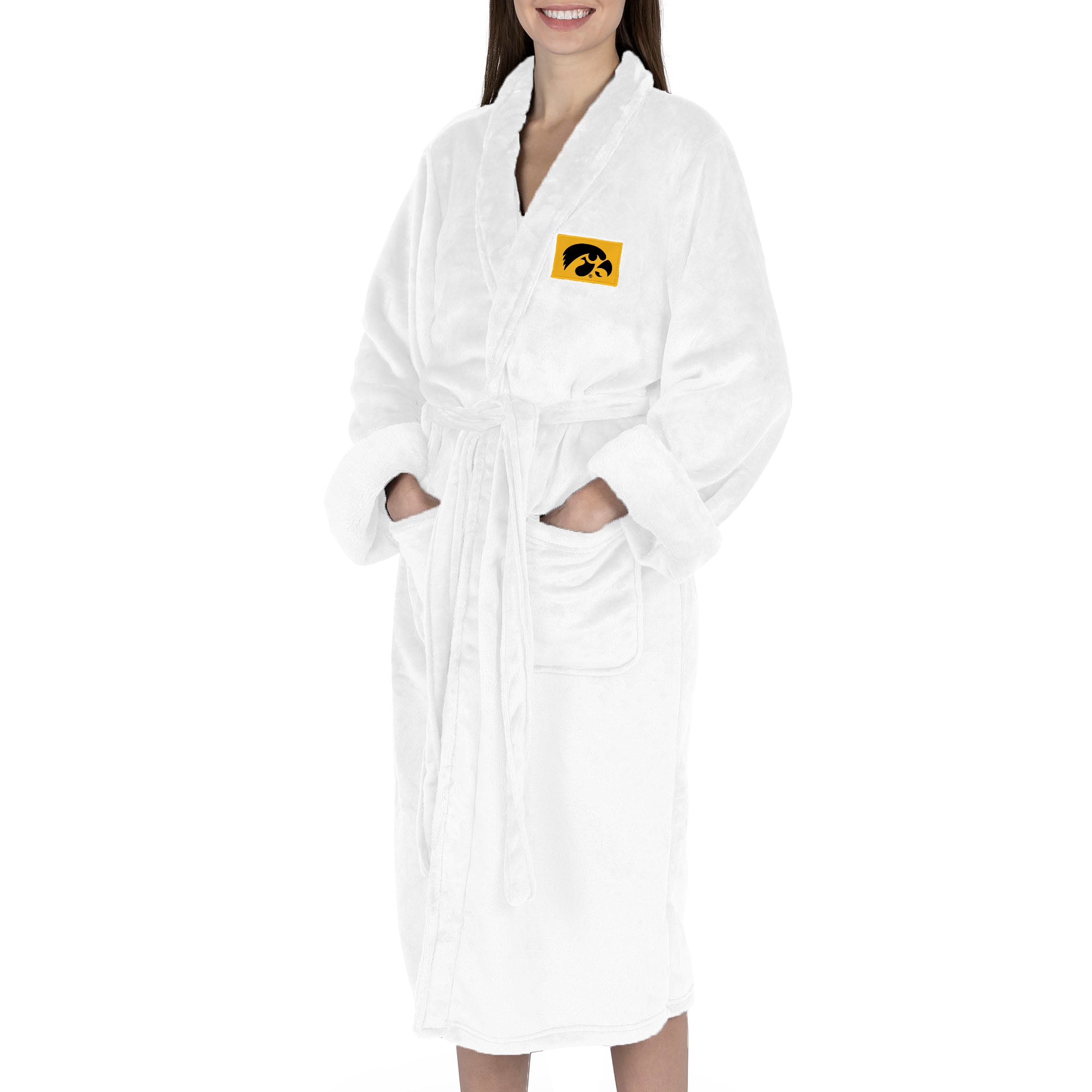Iowa Hawkeyes NCAA White Out Silk Touch Robe Small/Medium