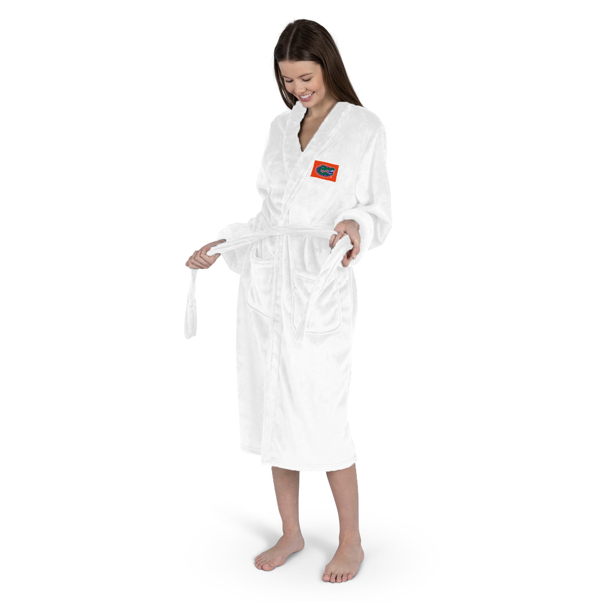 Florida Gators NCAA White Out Silk Touch Robe Small/Medium