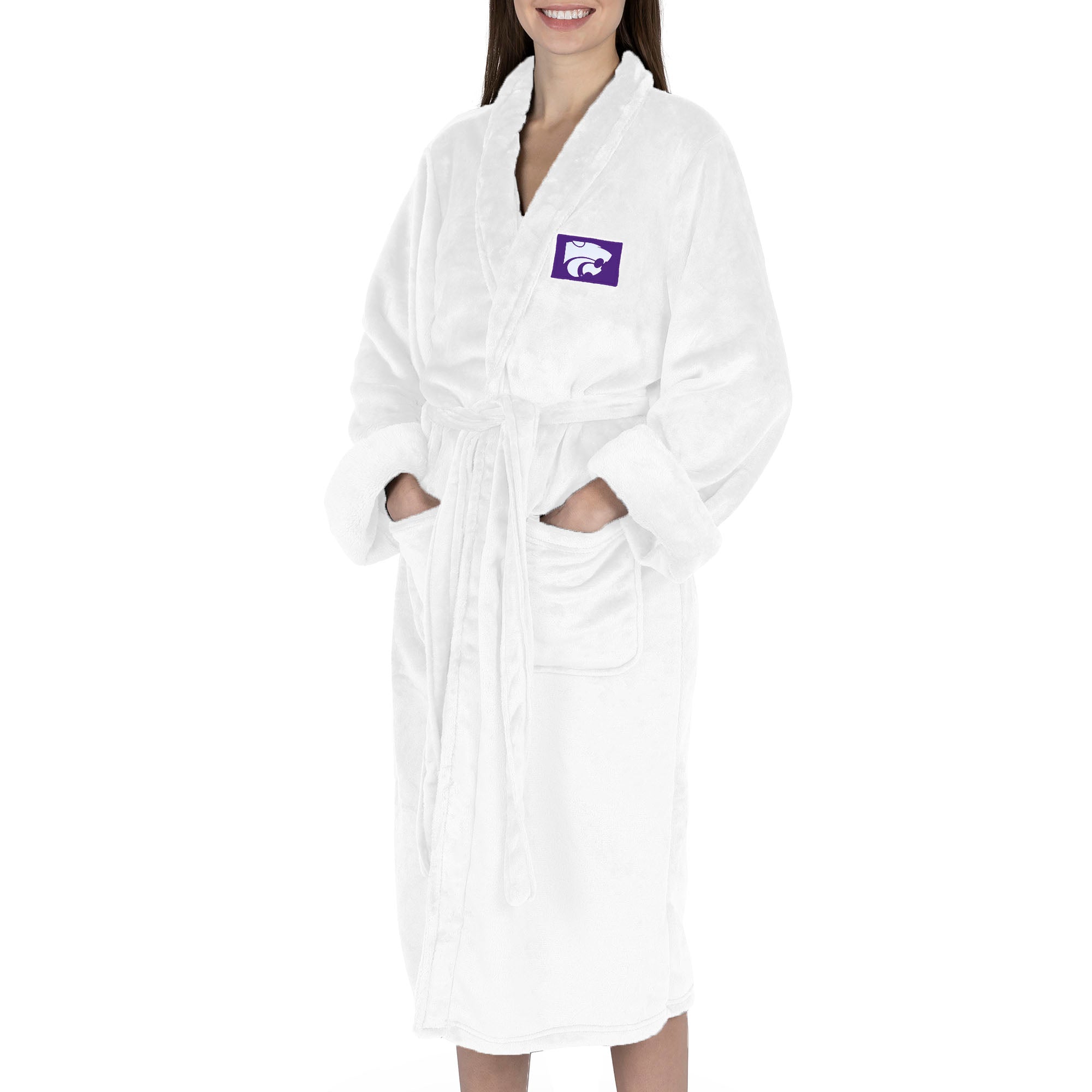 Kansas State Wildcats NCAA White Out Silk Touch Robe Small/Medium