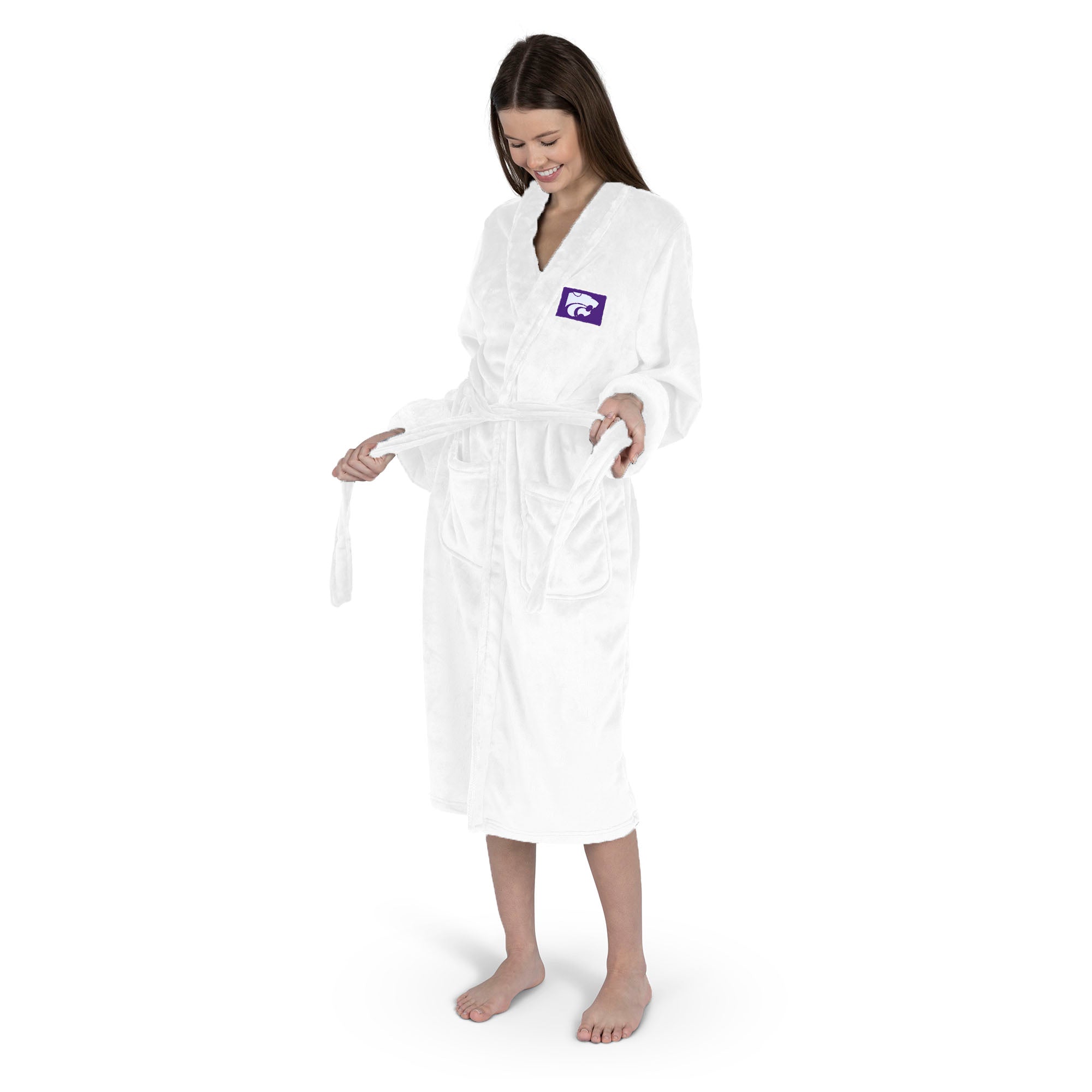 Kansas State Wildcats NCAA White Out Silk Touch Robe Small/Medium