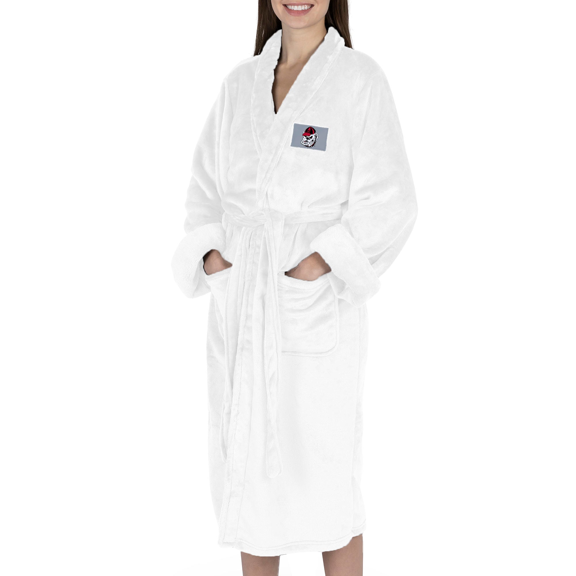Georgia Bulldogs NCAA White Out Silk Touch Robe Small/Medium