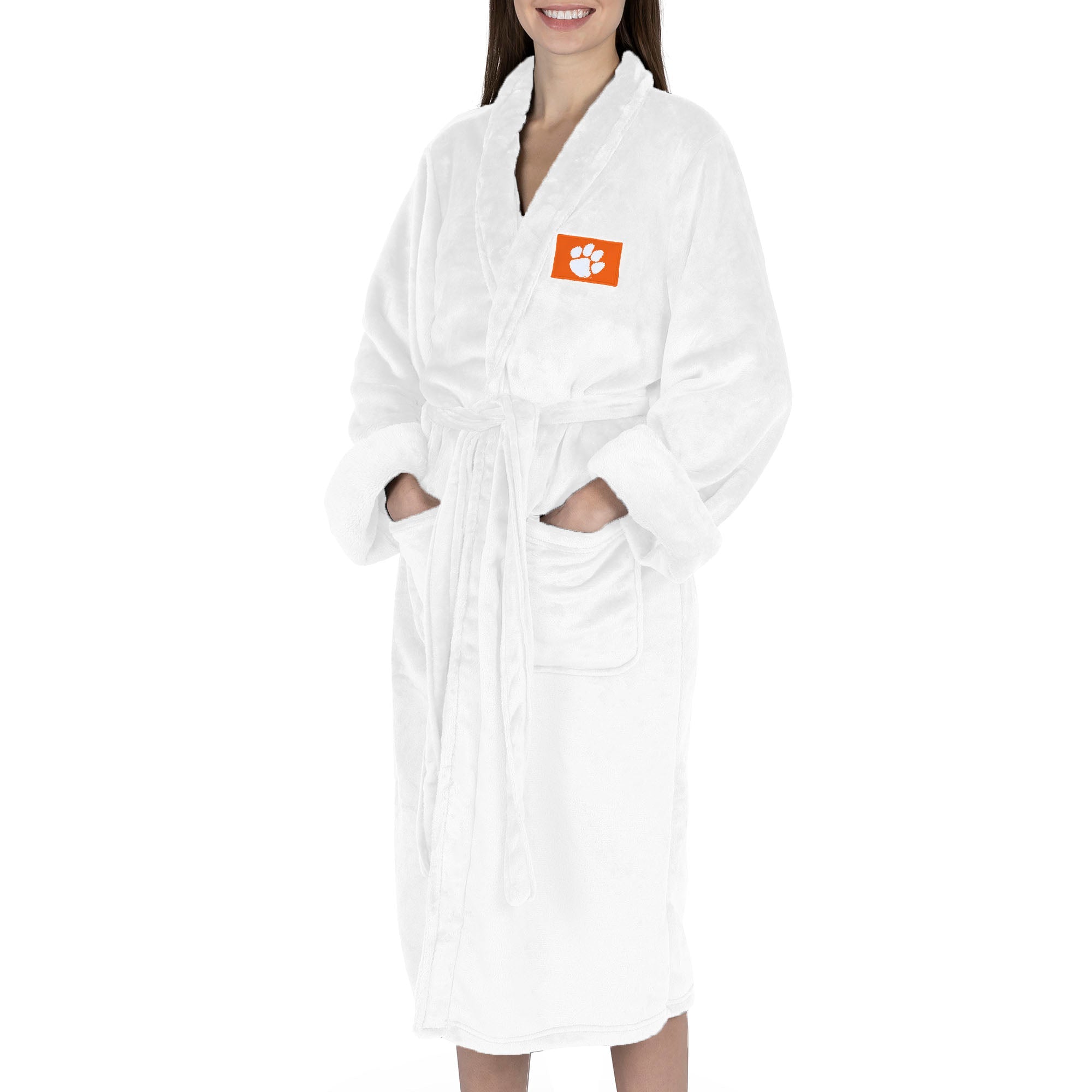 Clemson Tigers NCAA White Out Silk Touch Robe Small/Medium