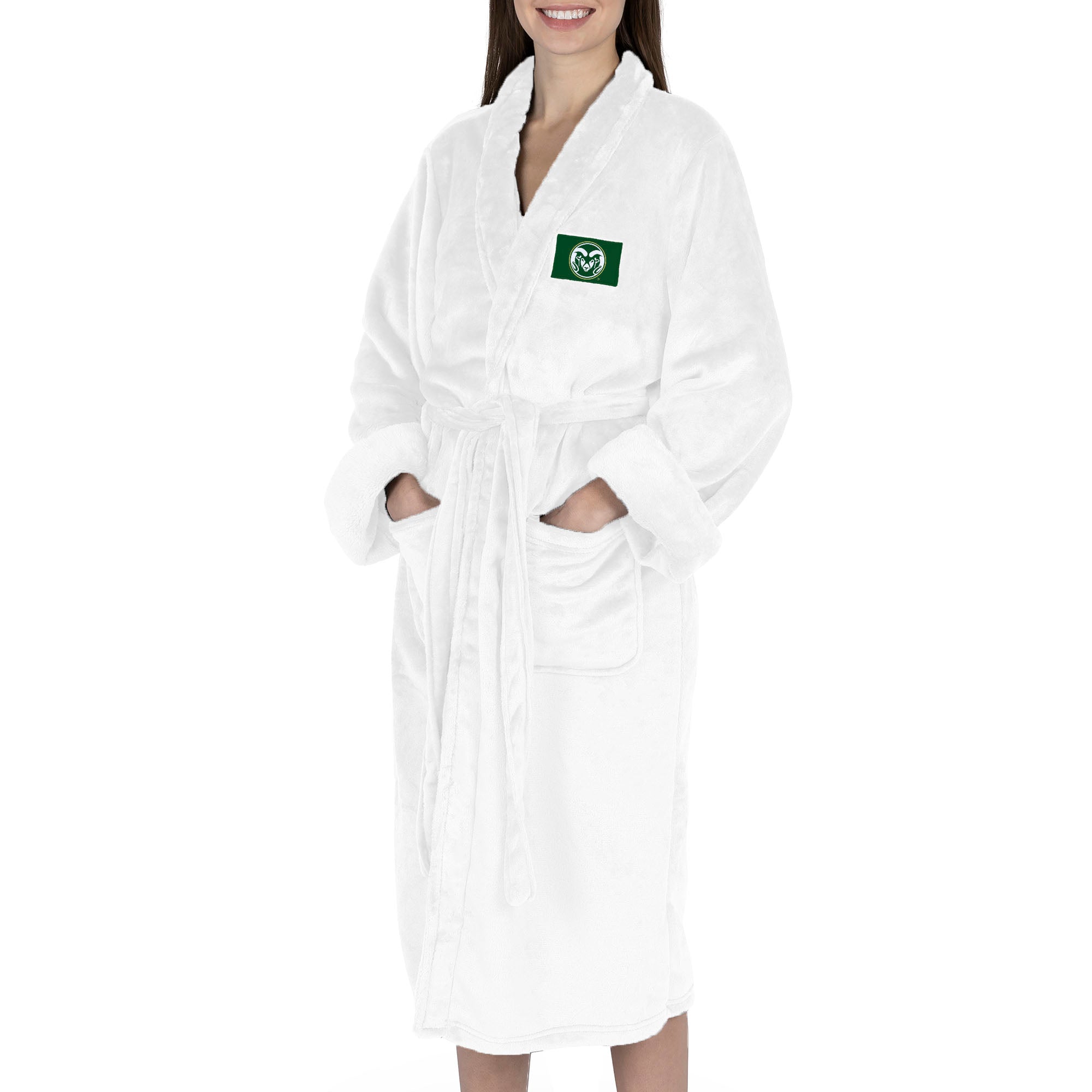 Colorado State Rams NCAA White Out Silk Touch Robe Small/Medium