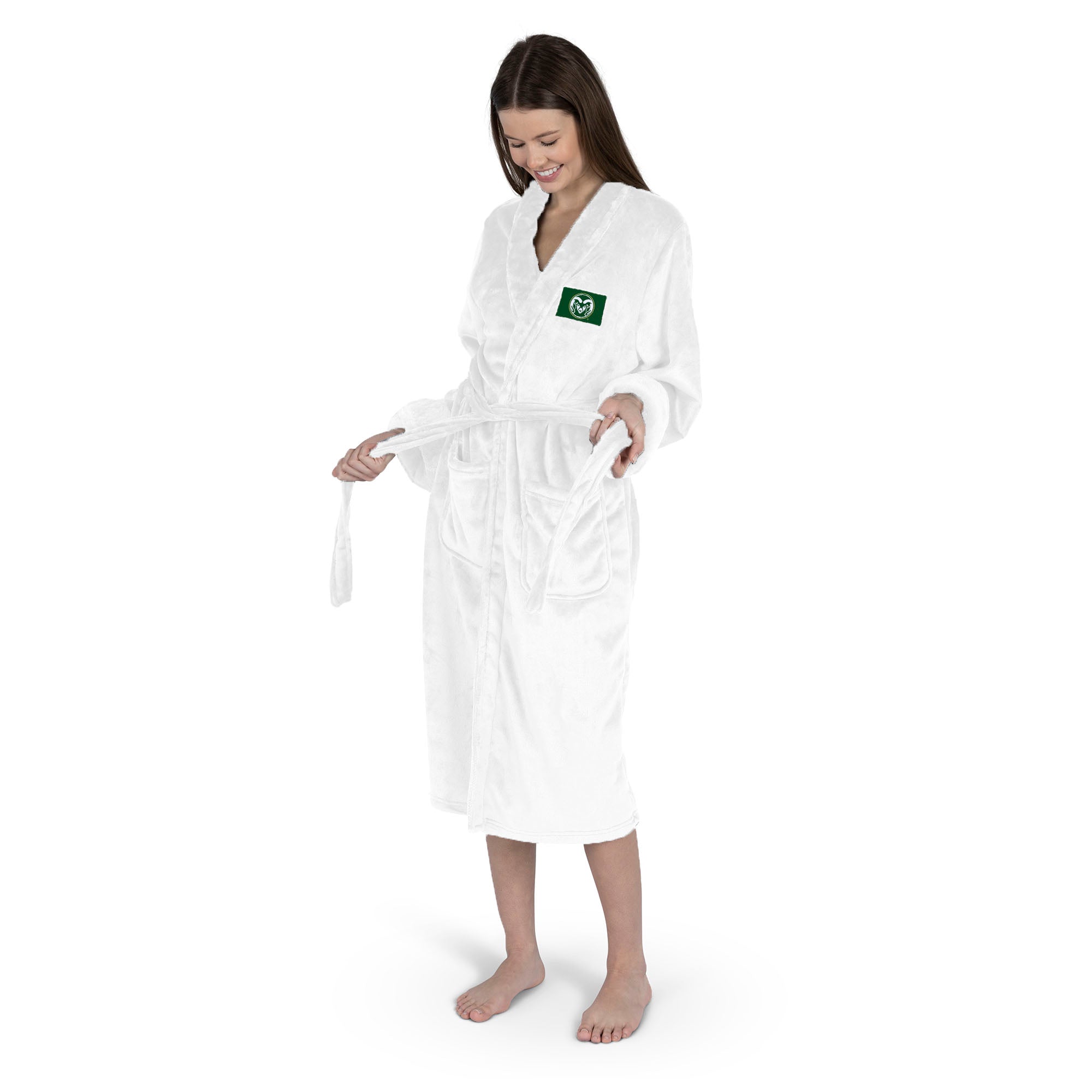 Colorado State Rams NCAA White Out Silk Touch Robe Small/Medium