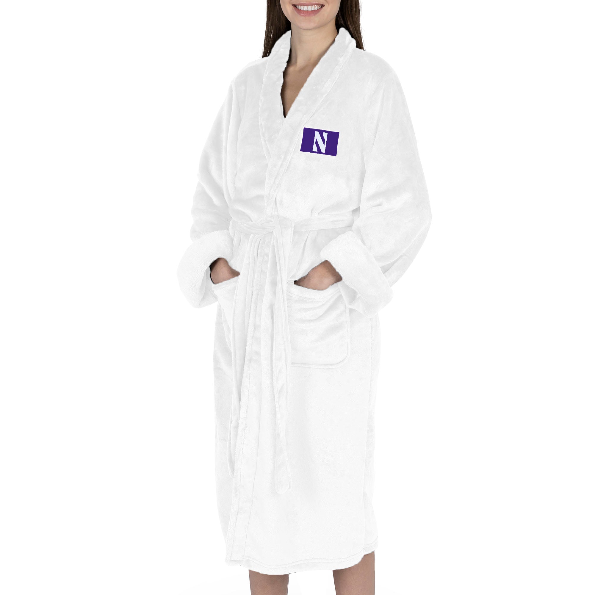 Northwestern Wildcats NCAA White Out Silk Touch Robe Small/Medium