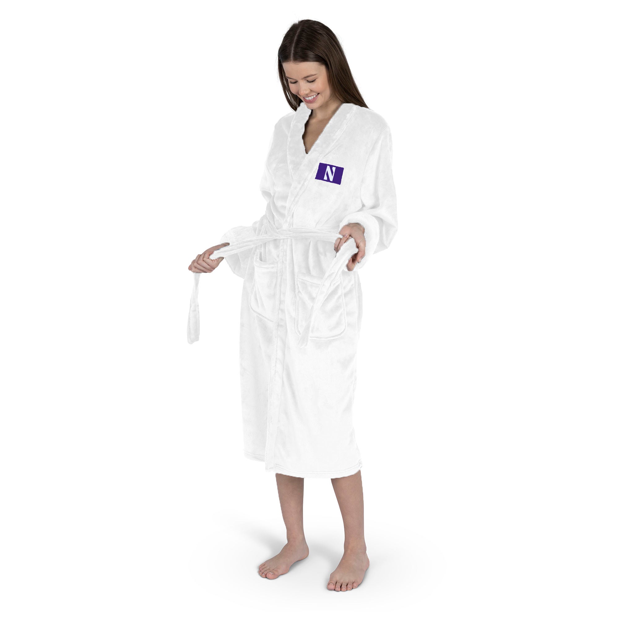 Northwestern Wildcats NCAA White Out Silk Touch Robe Small/Medium