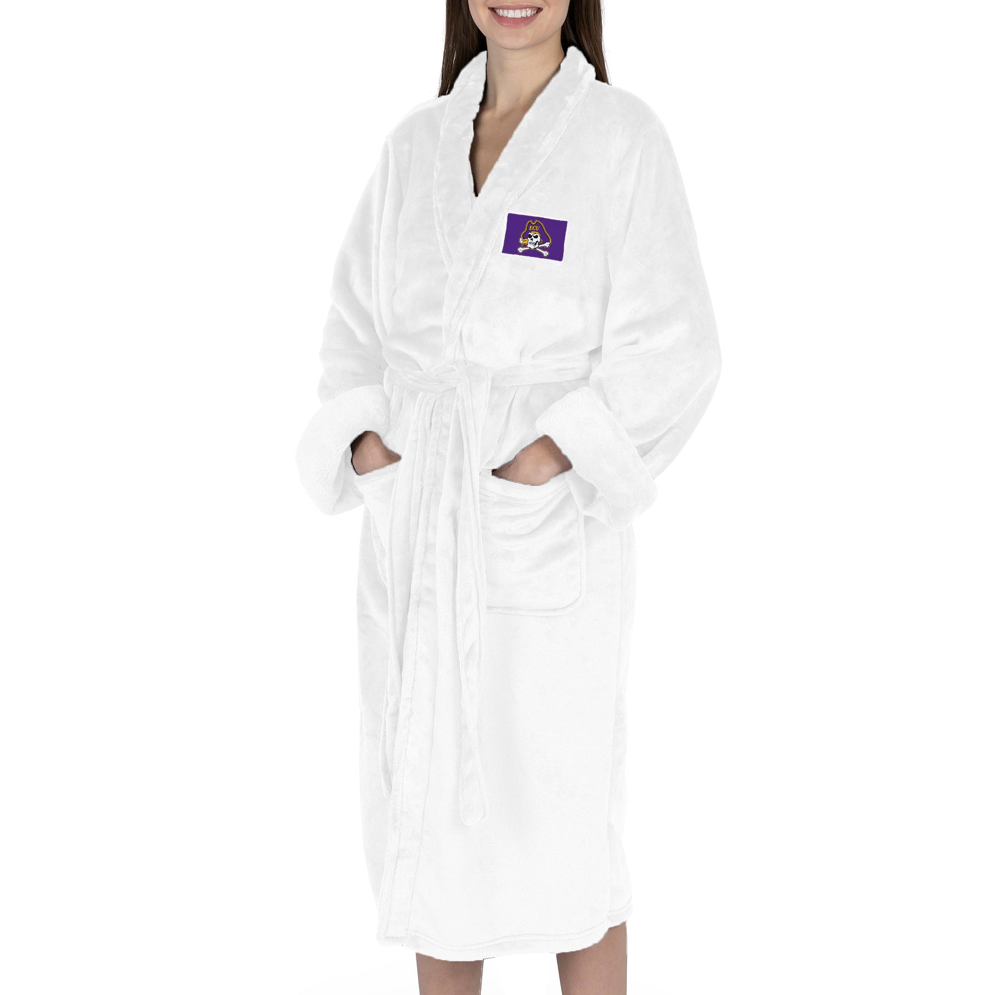 East Carolina Pirates NCAA White Out Silk Touch Robe Small/Medium