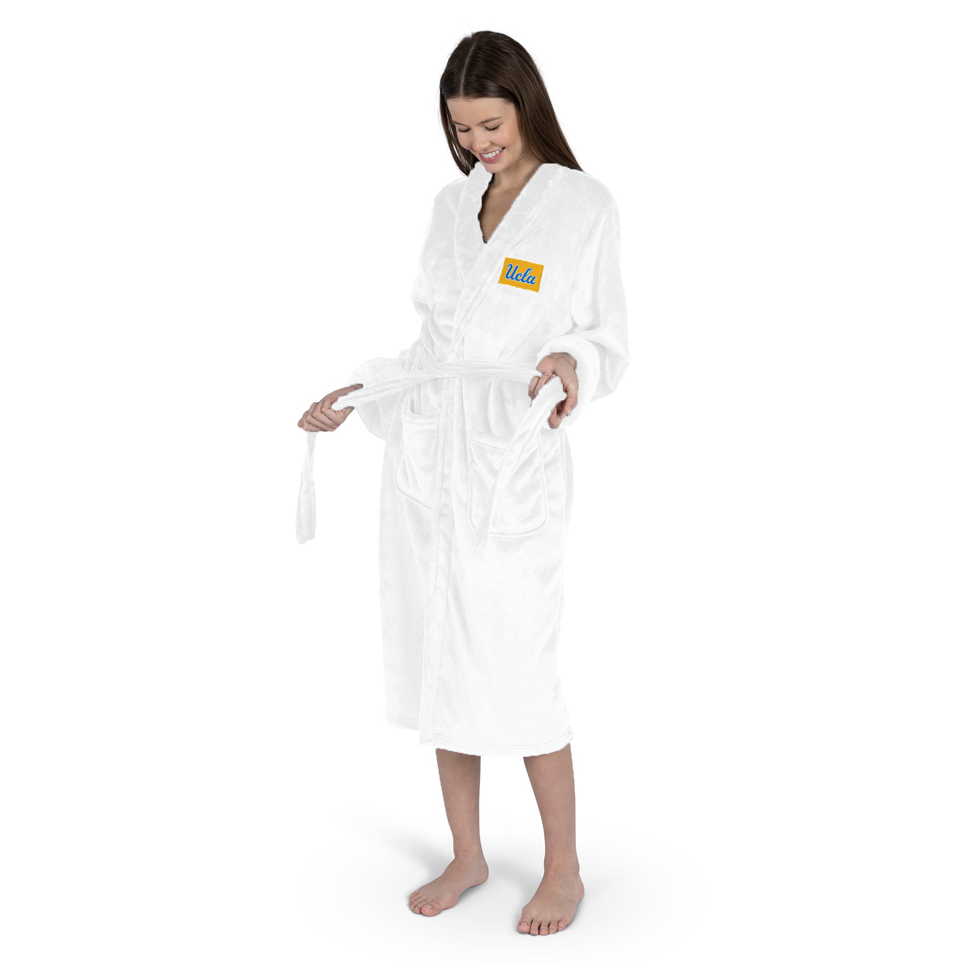 UCLA Bruins NCAA White Out Silk Touch Robe Small/Medium