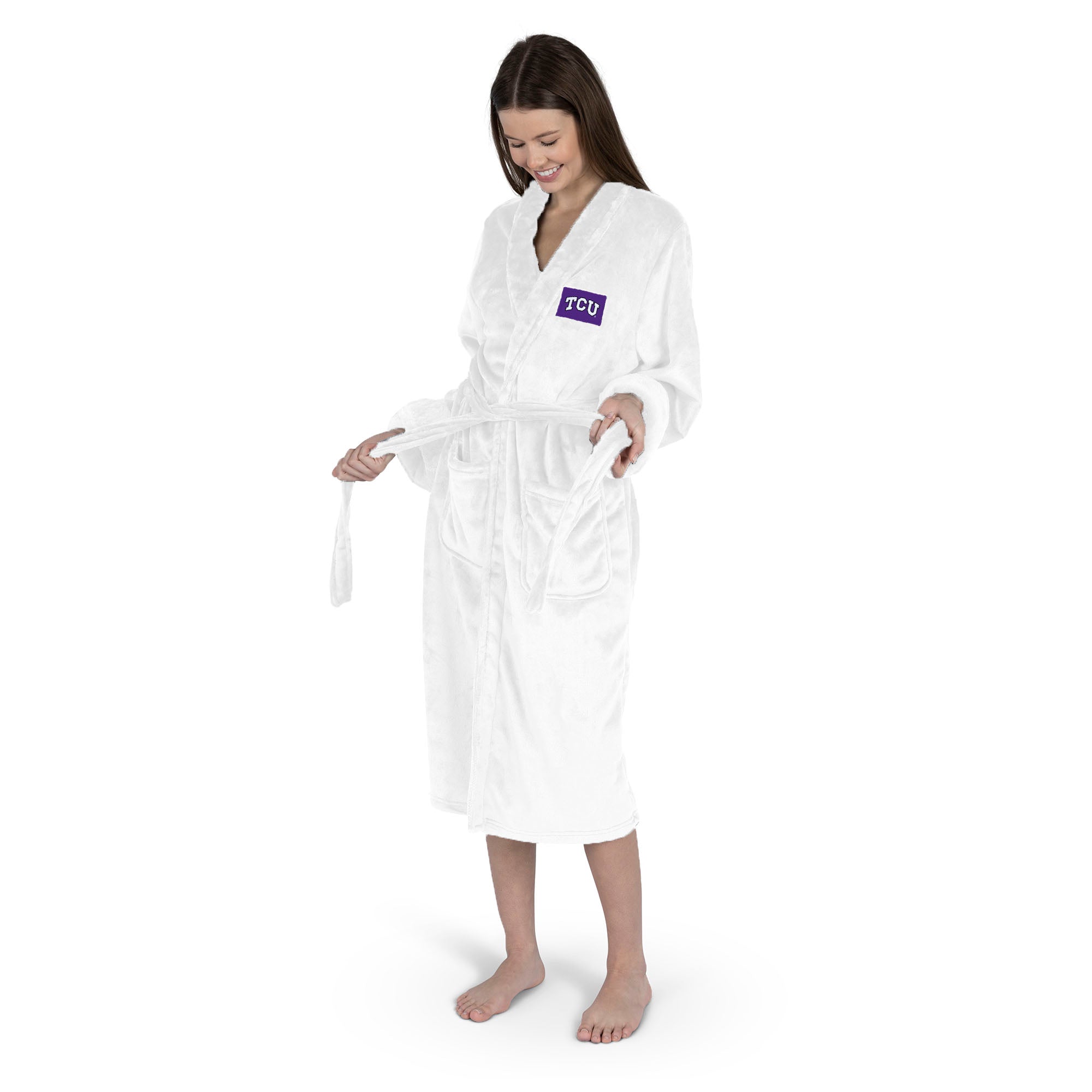 TCU Horned Frogs NCAA White Out Silk Touch Robe Small/Medium