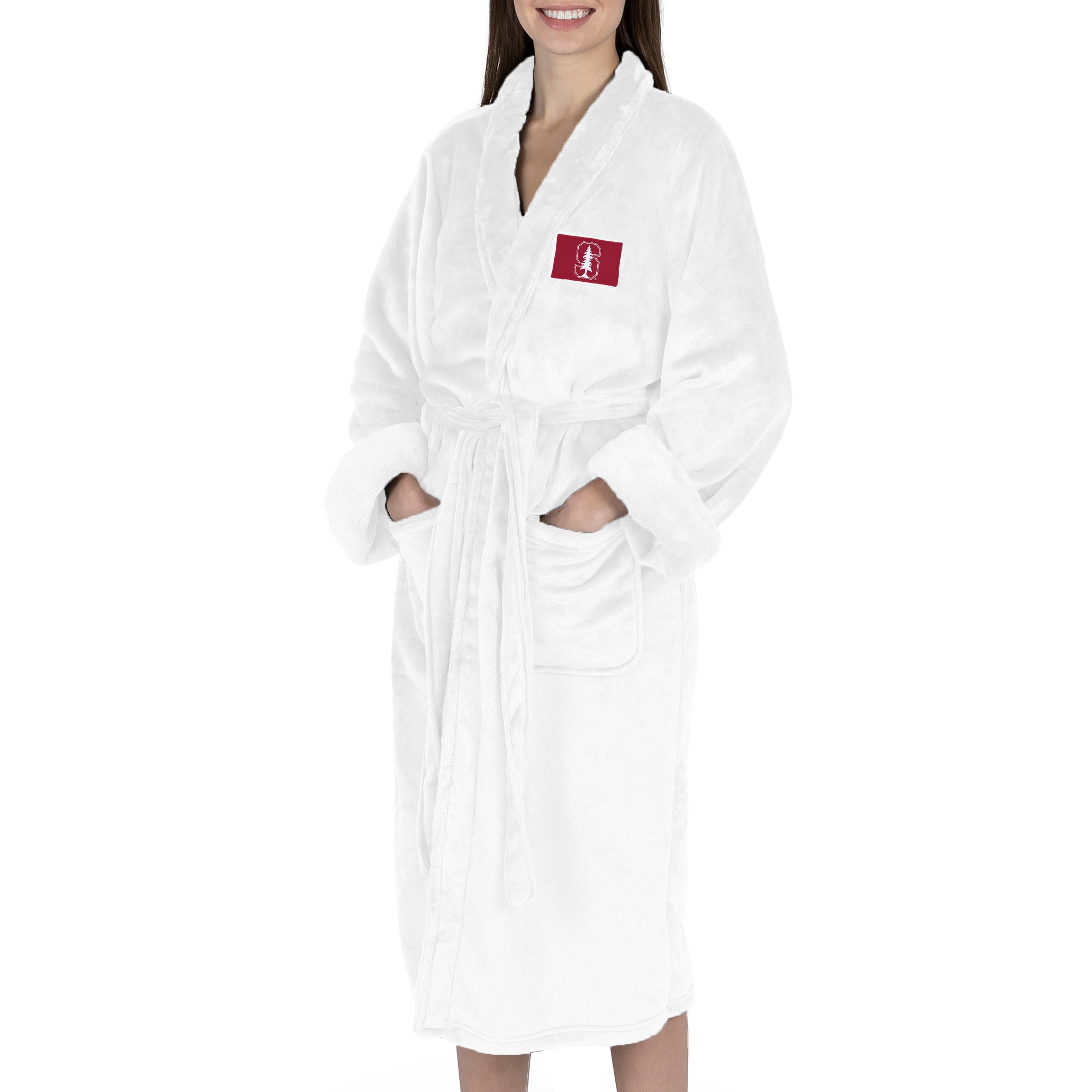 Stanford Cardinal NCAA White Out Silk Touch Robe Small/Medium