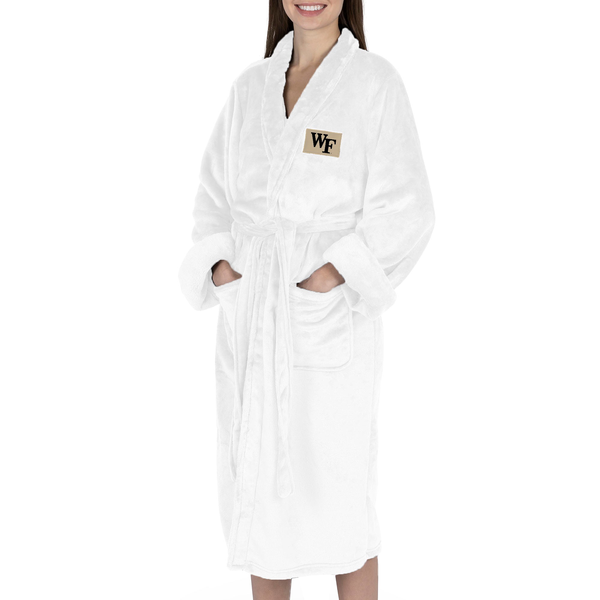 Wake Forest Demon Deacons NCAA White Out Silk Touch Robe Small/Medium