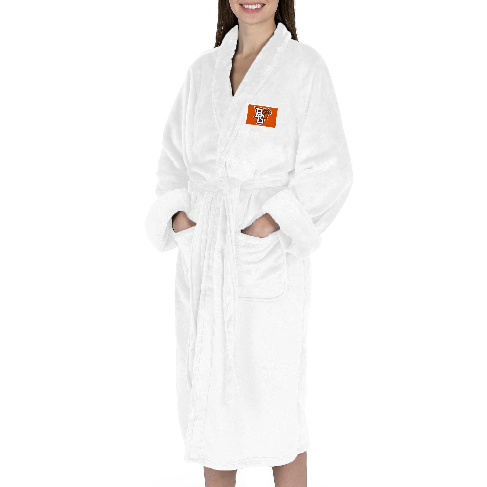 Bowling Green Falcons NCAA White Out Silk Touch Robe Small/Medium