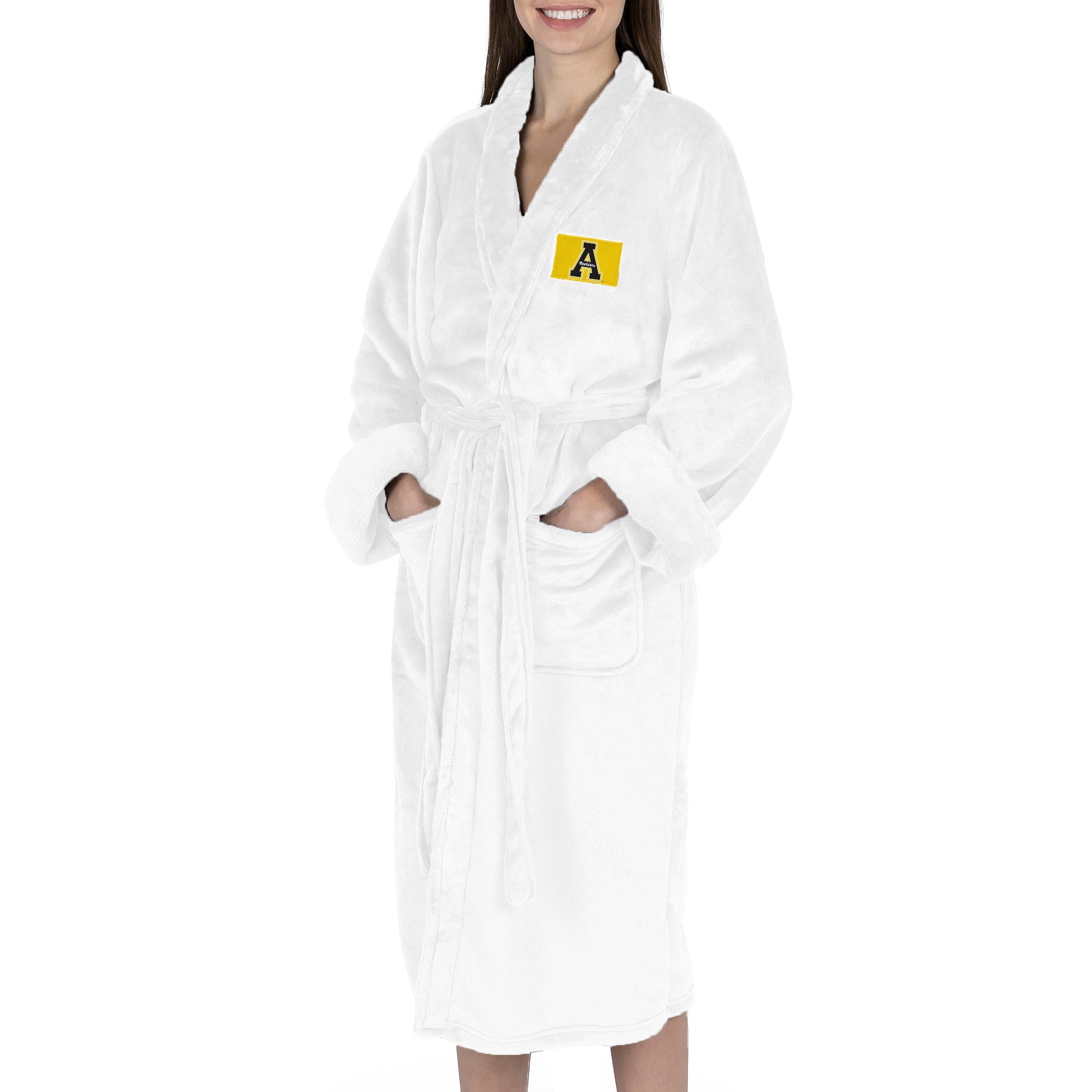 Appalachian State Mountaineers NCAA White Out Silk Touch Robe Small/Medium