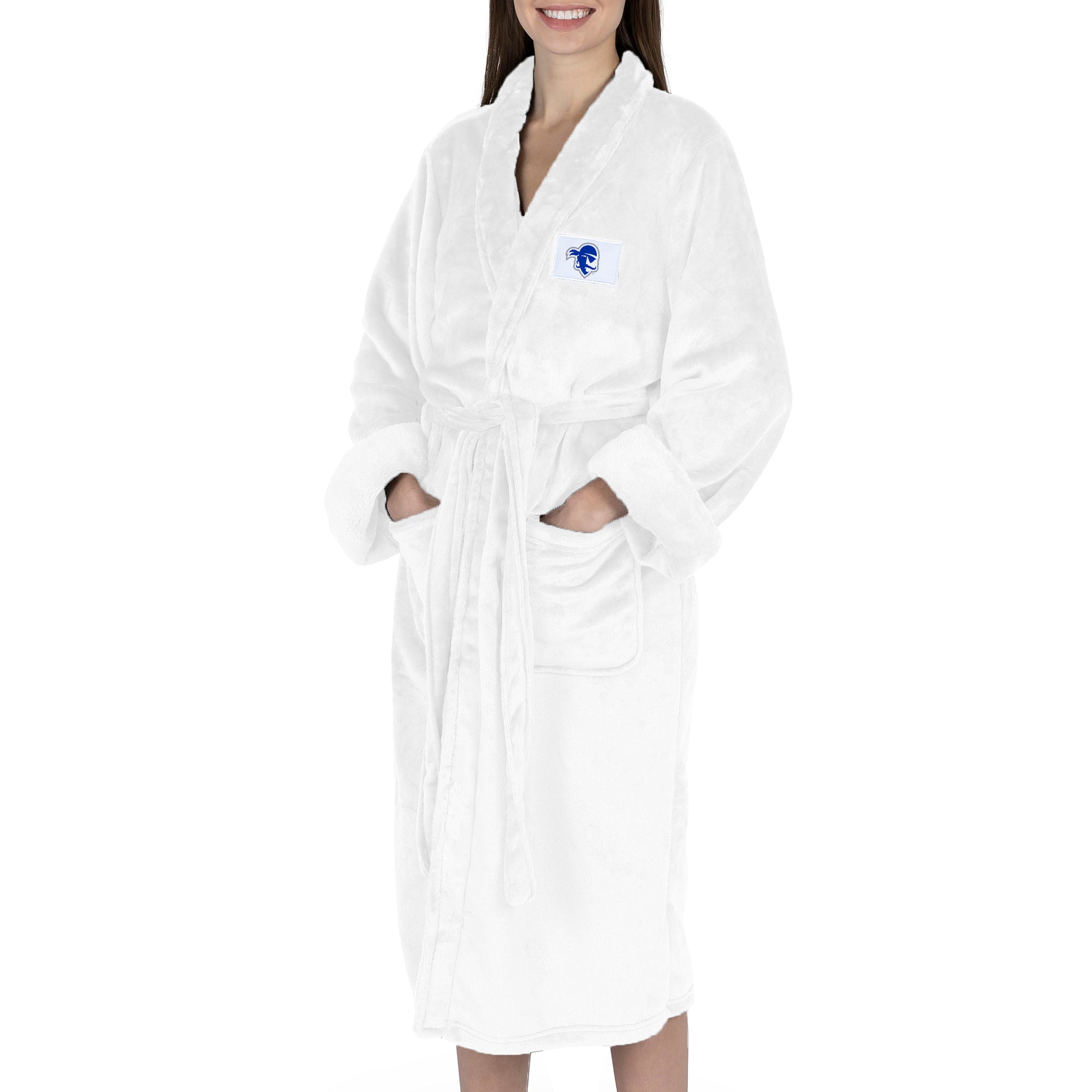 Seton Hall Pirates NCAA White Out Silk Touch Robe Small/Medium