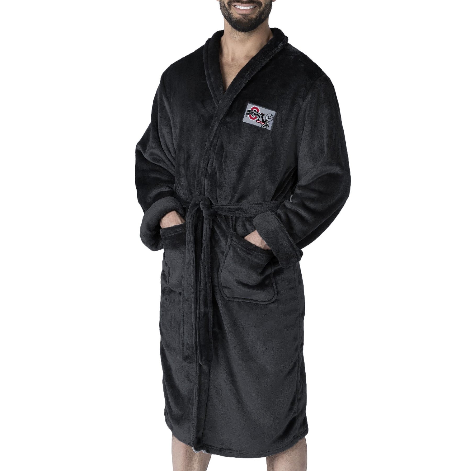 Ohio State Buckeyes NCAA Black L/XL Silk Touch Robe
