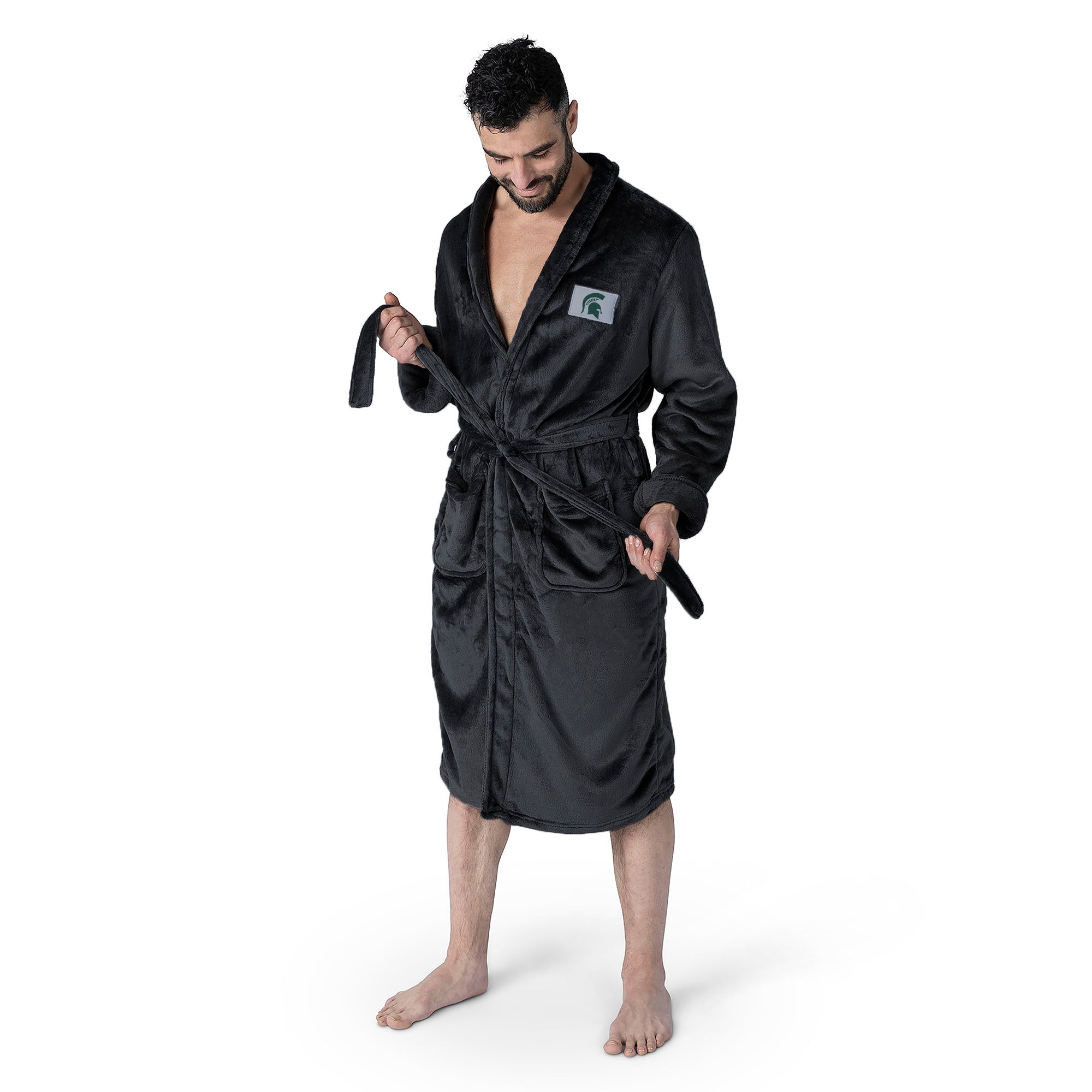 Michigan State Spartans NCAA Snipe Black L/XL Silk Touch Robe 26x47 Inches