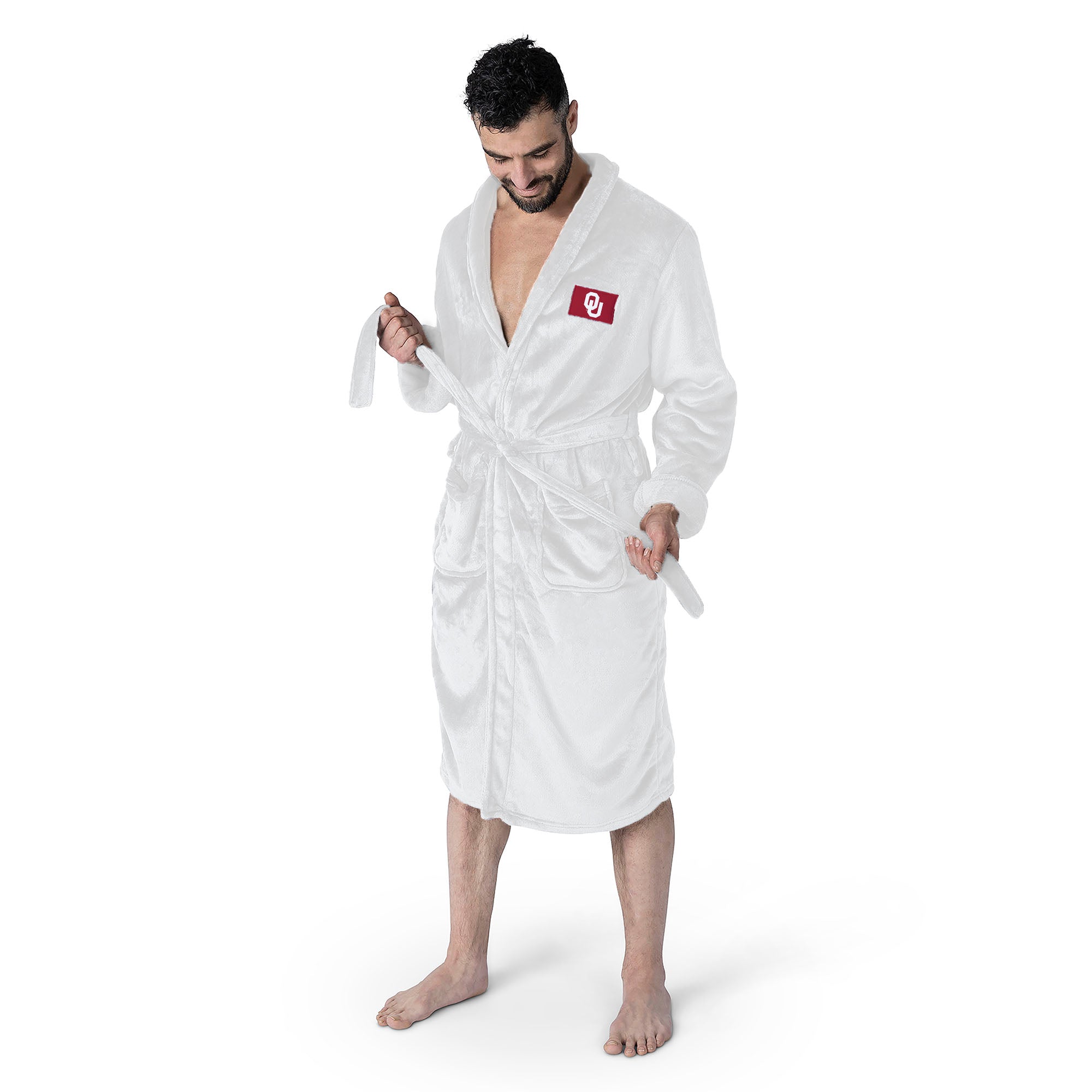 Oklahoma Sooners NCAA White Out Silk Touch Robe Large/XLarge
