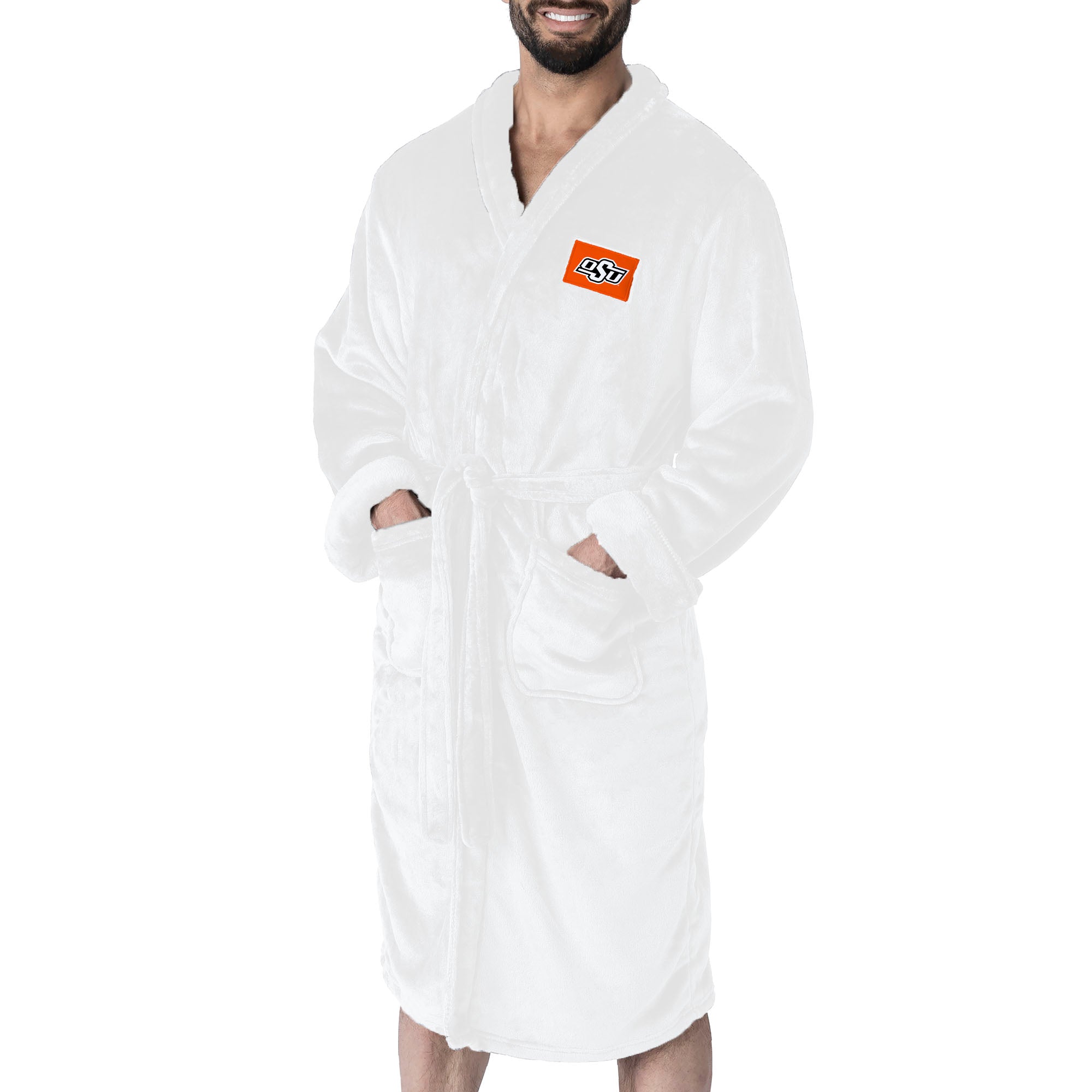 Oklahoma State Cowboys NCAA White Out Silk Touch Robe Large/XLarge