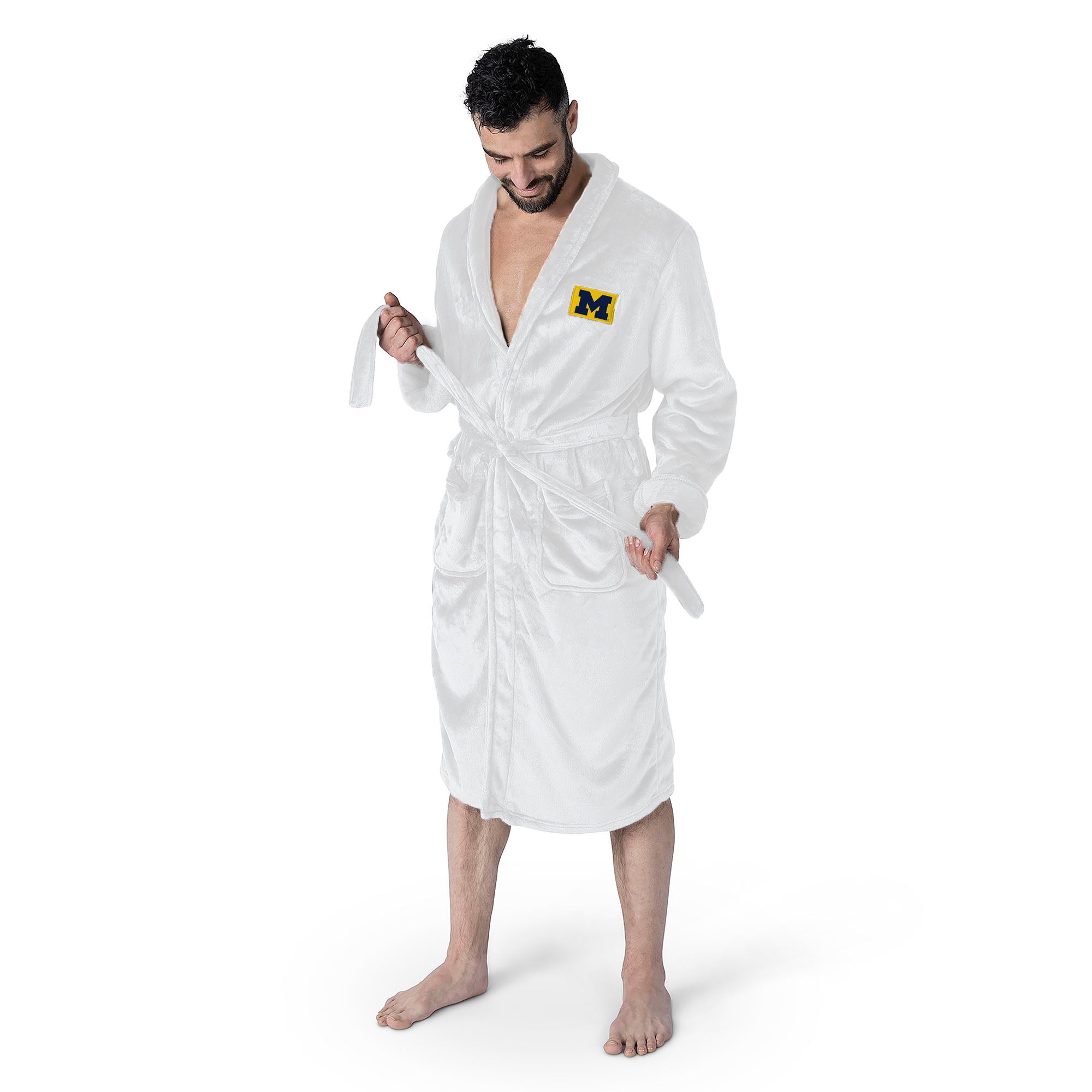 Michigan Wolverines NCAA White Out Silk Touch Robe Large/XLarge