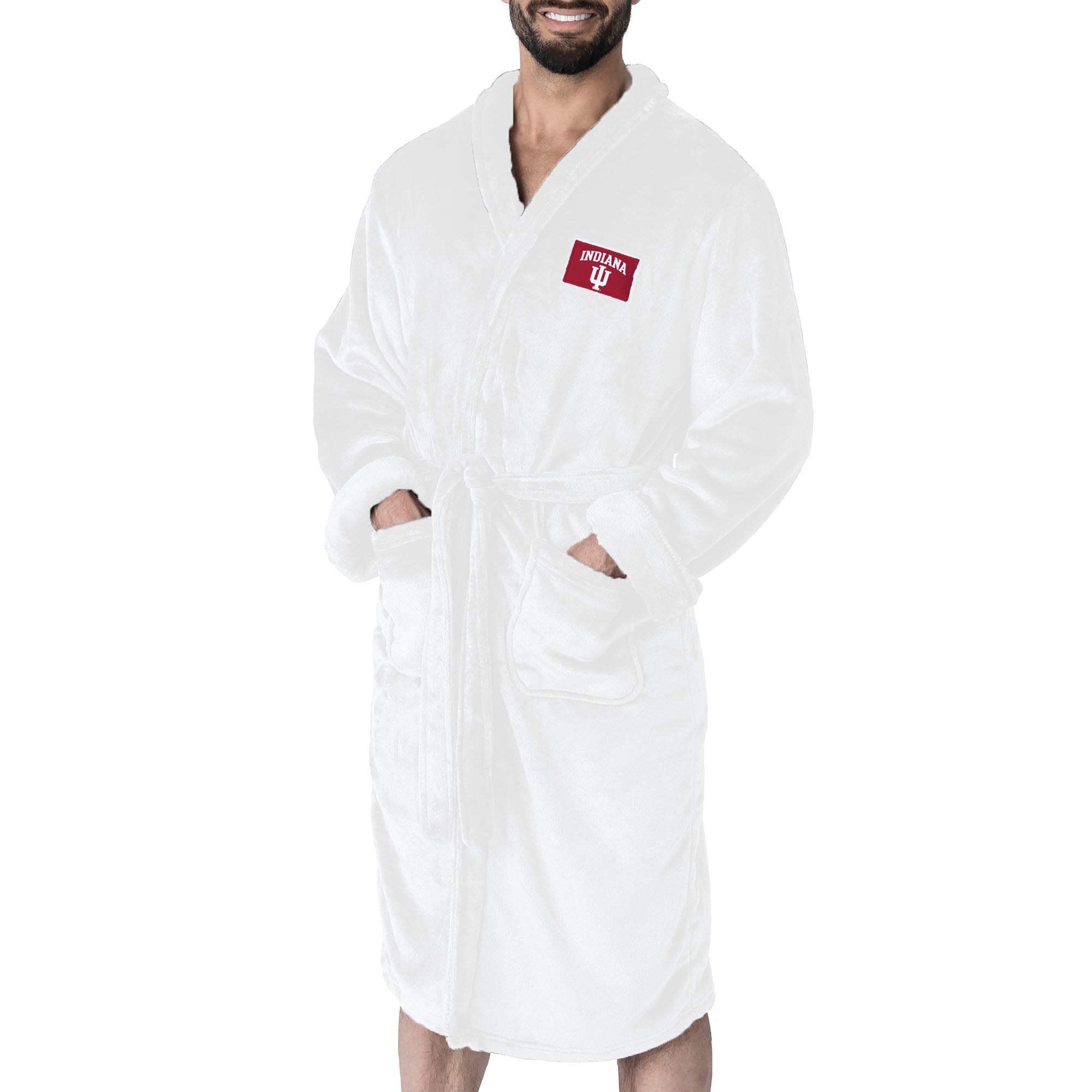 Indiana Hoosiers NCAA White Out Silk Touch Robe Large/XLarge