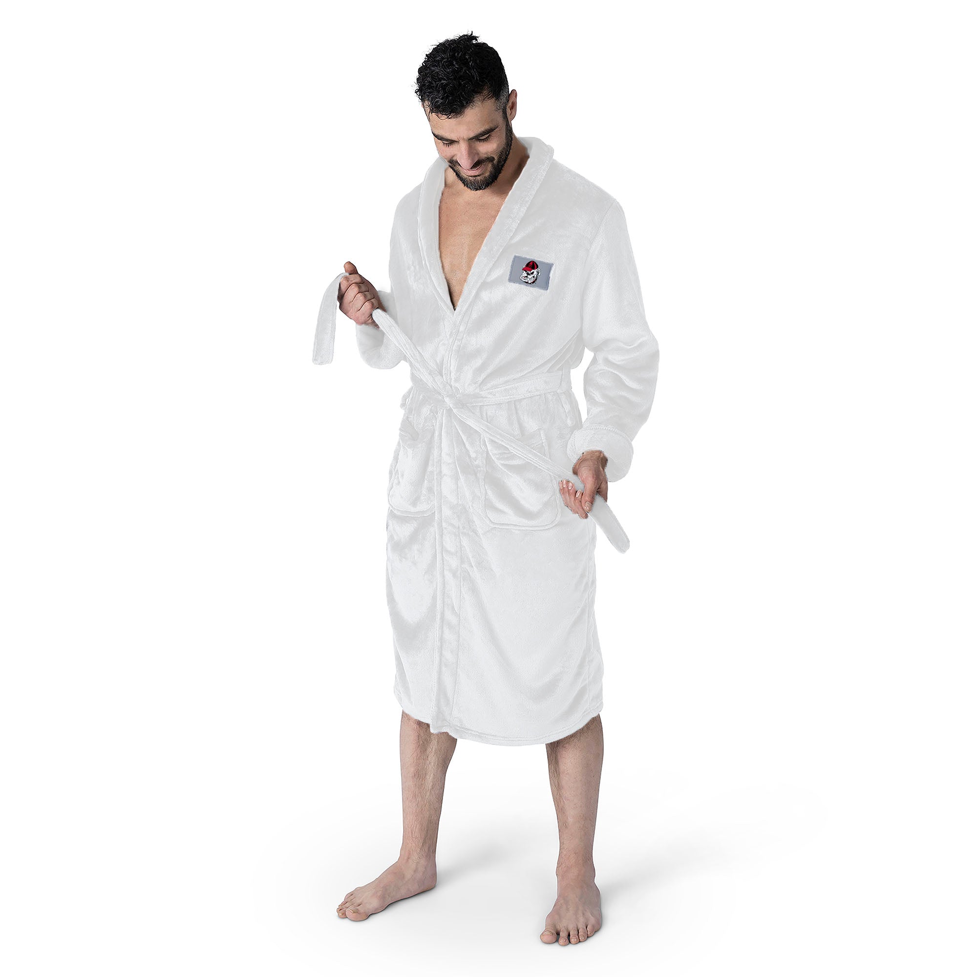 Georgia Bulldogs NCAA White Out Silk Touch Robe Large/XLarge