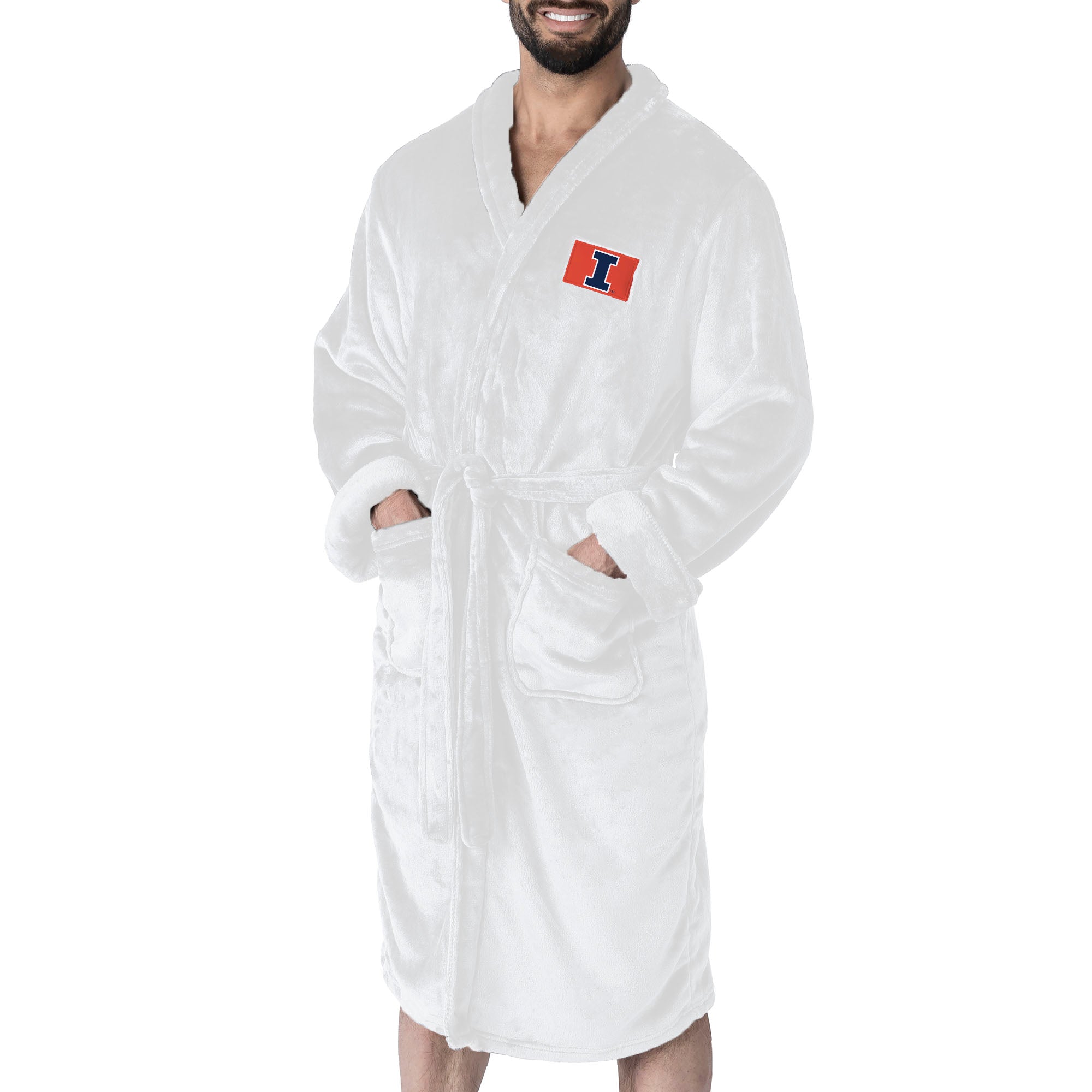 Illinois Fighting Illini NCAA White Out Silk Touch Robe Large/XLarge