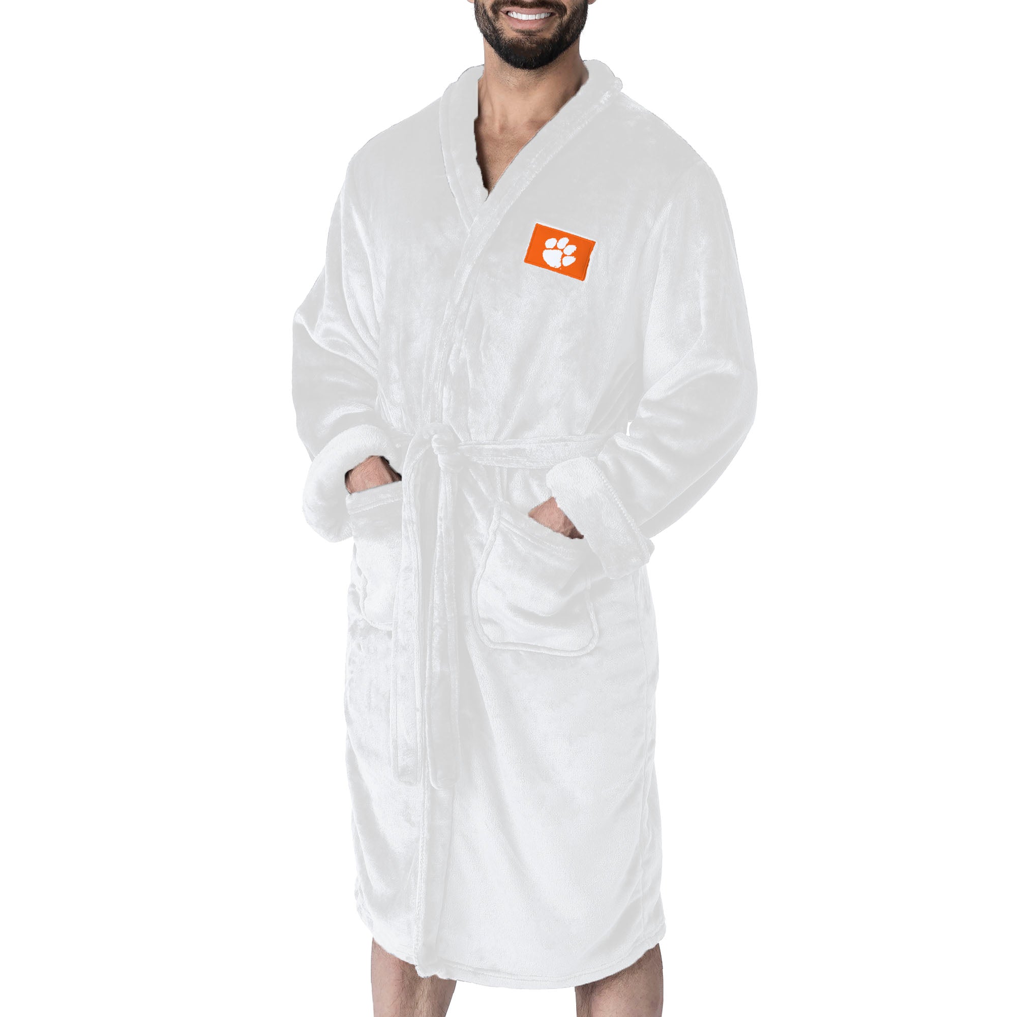Clemson Tigers NCAA White Out Silk Touch Robe Large/XLarge