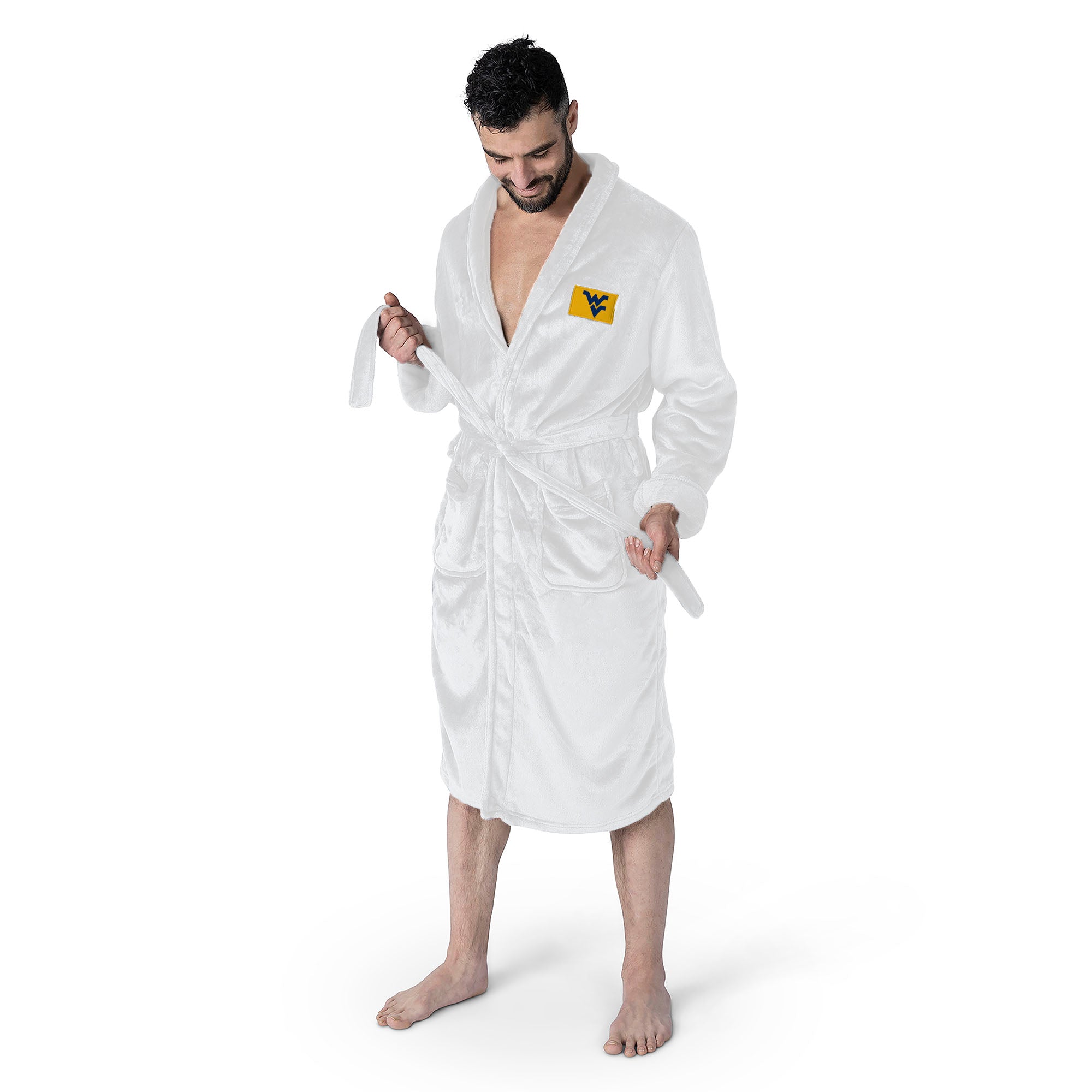 West Virginia Mountaineers NCAA White Out Silk Touch Robe Large/XLarge