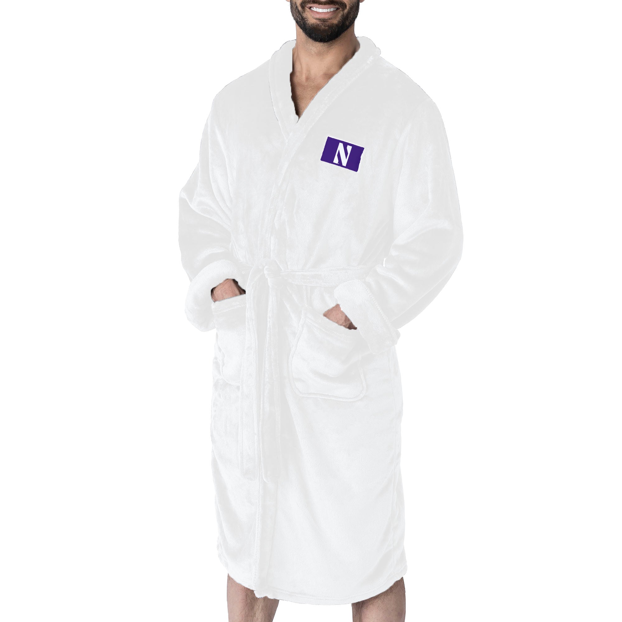 Northwestern Wildcats NCAA White Out Silk Touch Robe Large/XLarge