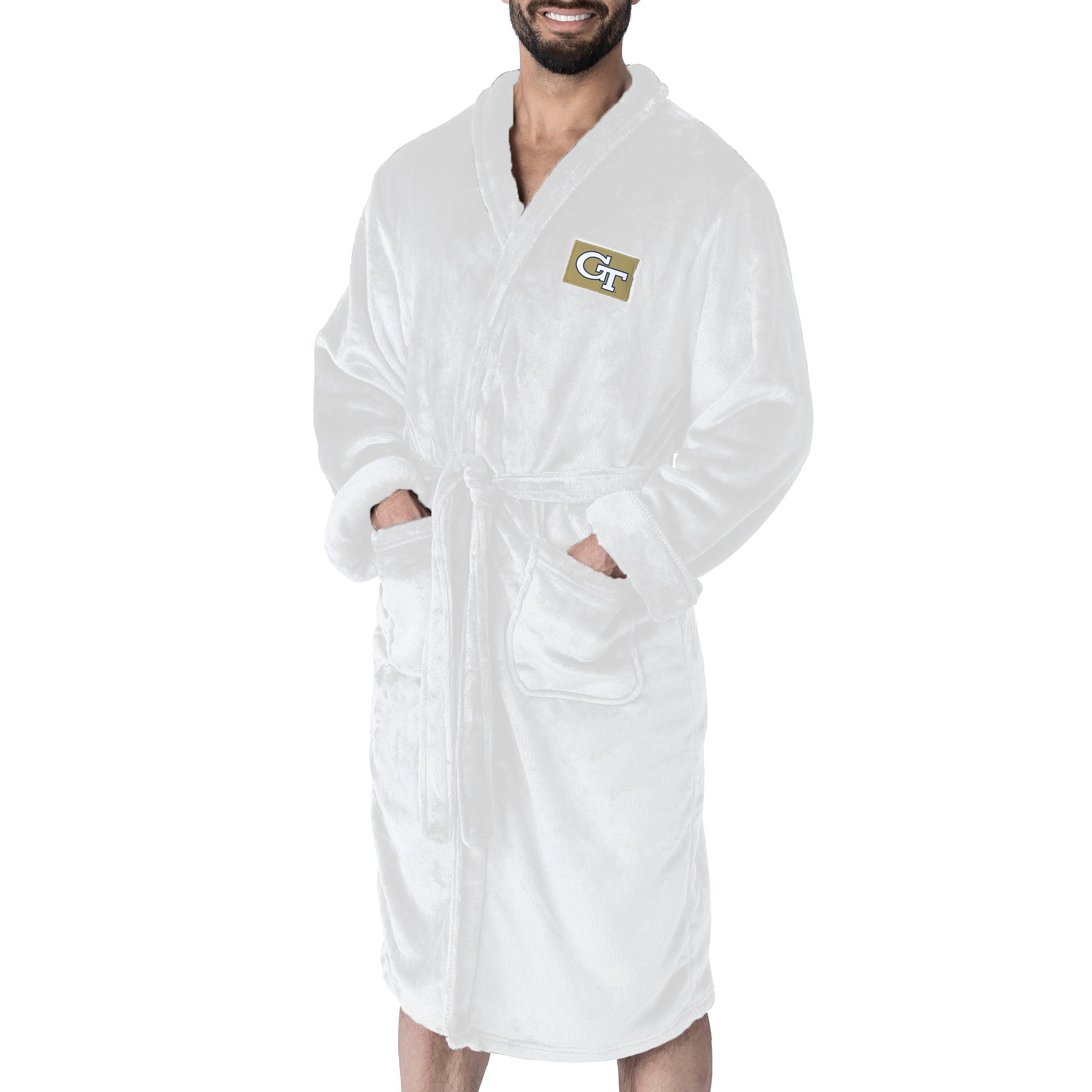 Georgia Tech Yellow Jackets NCAA White Out Silk Touch Robe Large/XLarge