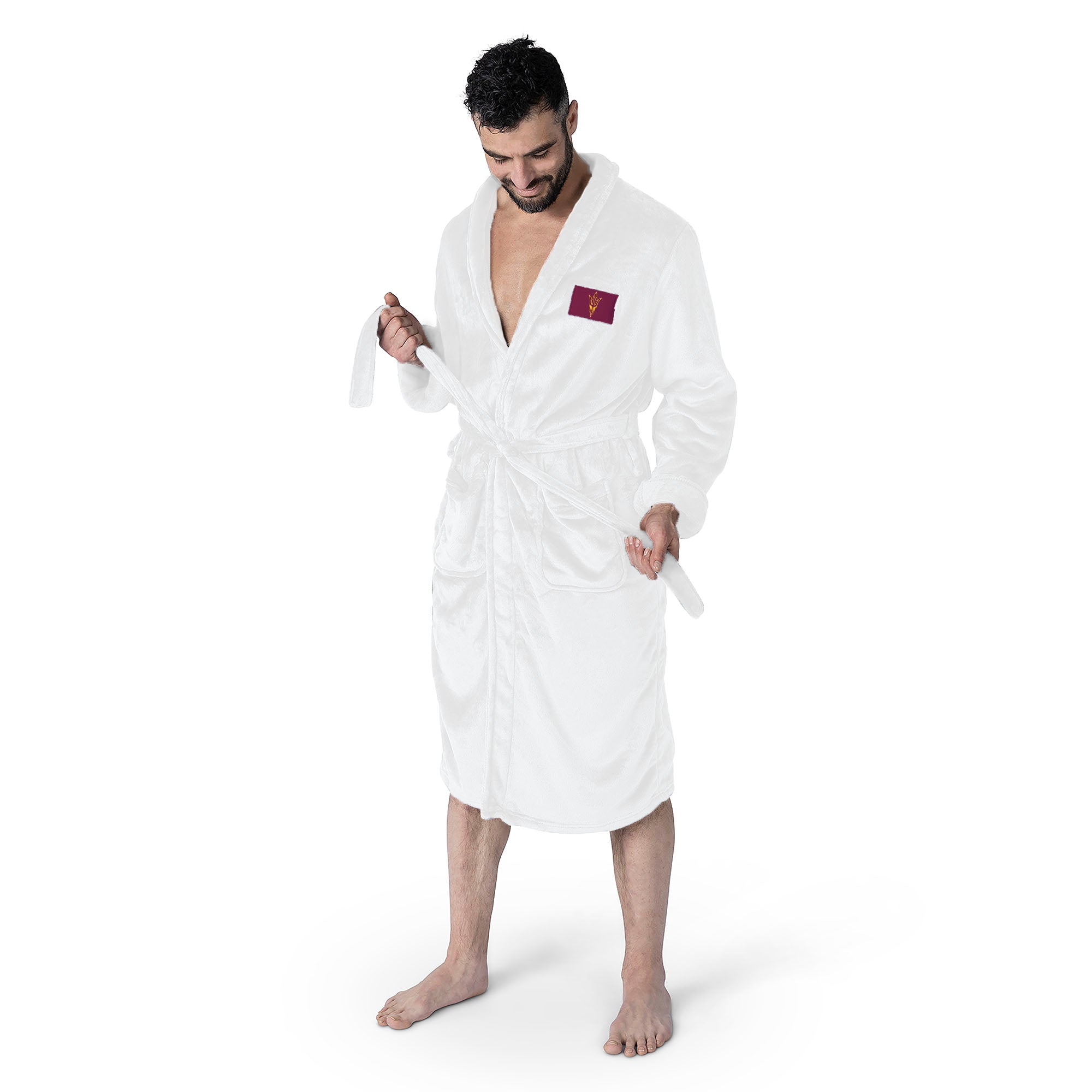 Arizona State Sun Devils NCAA White Out Silk Touch Robe Large/XLarge