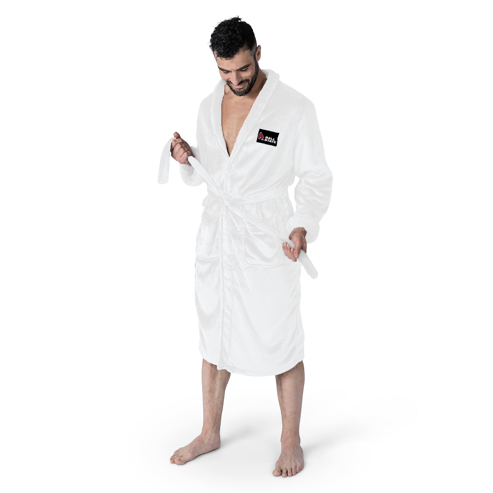 Ball State Cardinals NCAA White Out Silk Touch Robe Large/XLarge