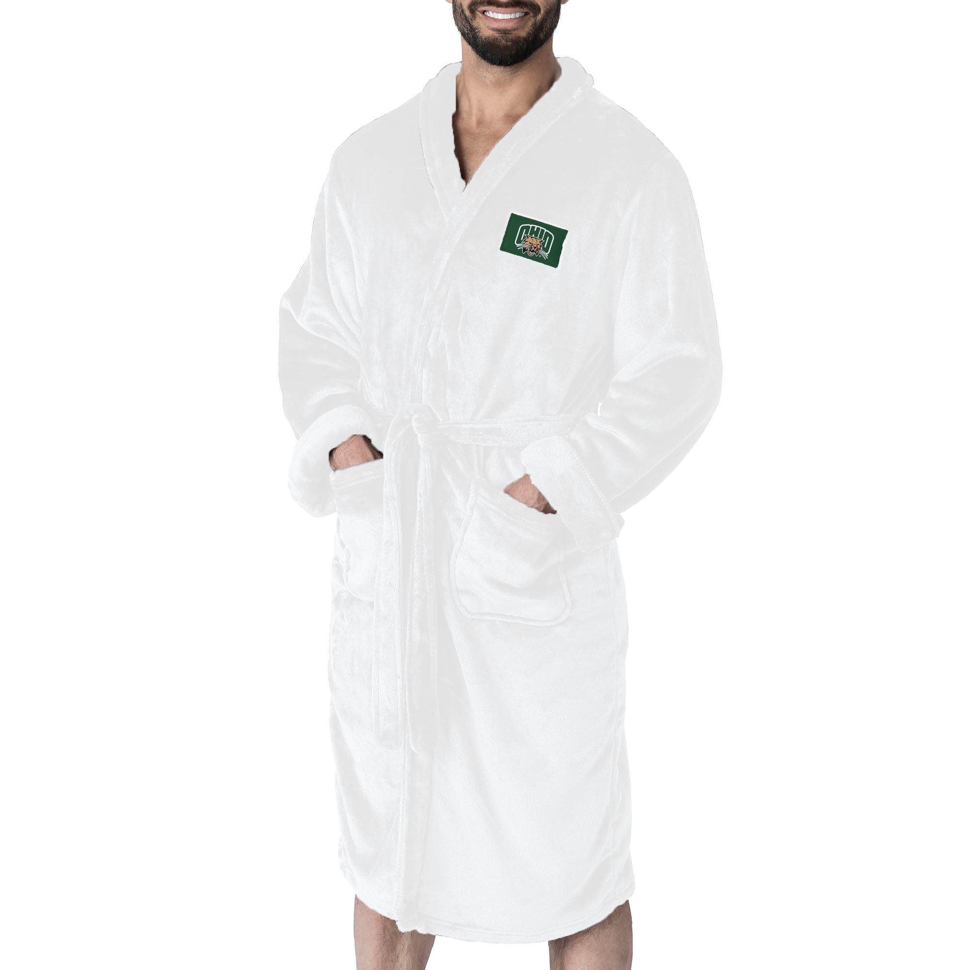 Ohio Bobcats NCAA White Out Silk Touch Robe Large/XLarge