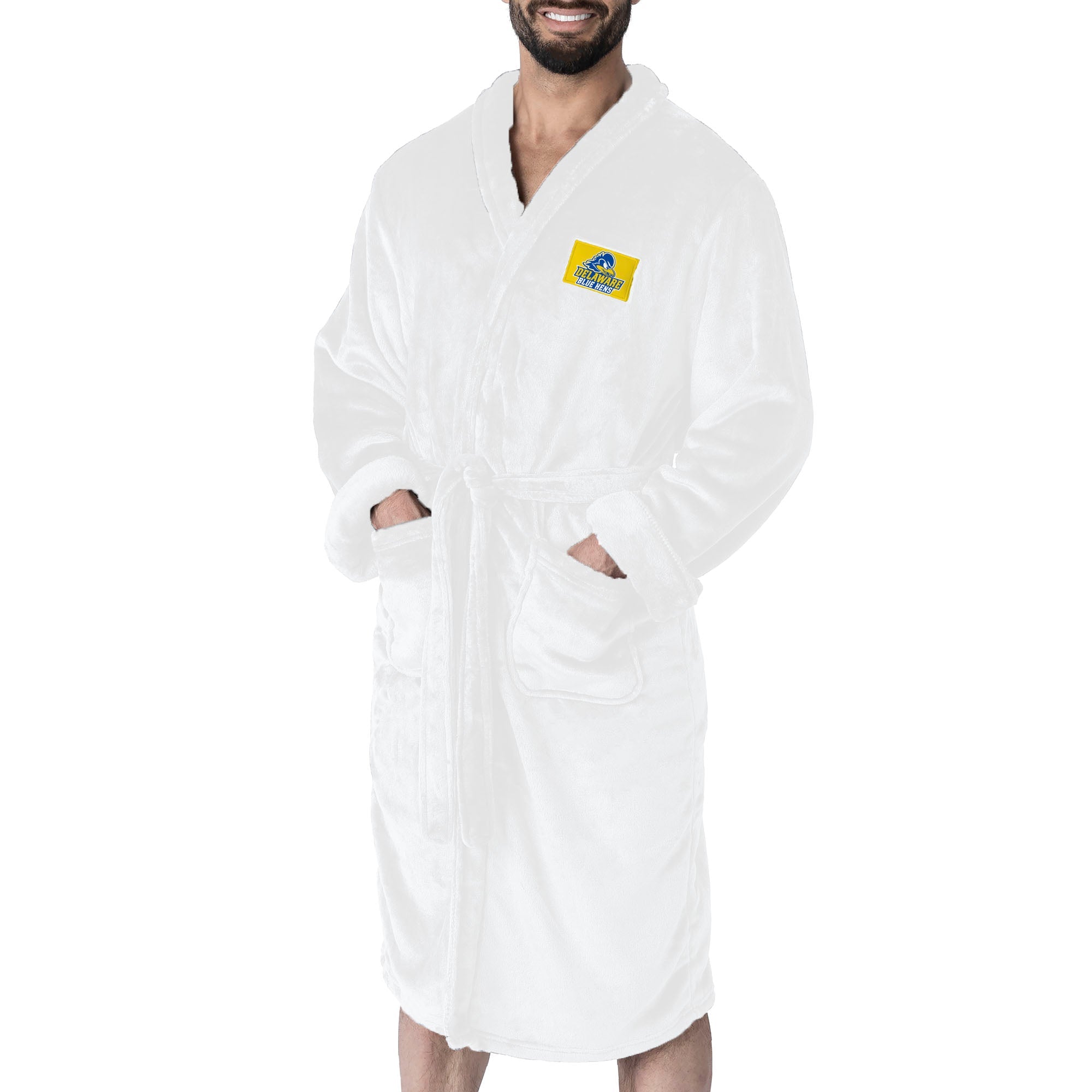 Delaware Fightin¡¯ Blue Hens NCAA White Out Silk Touch Robe Large/XLarge