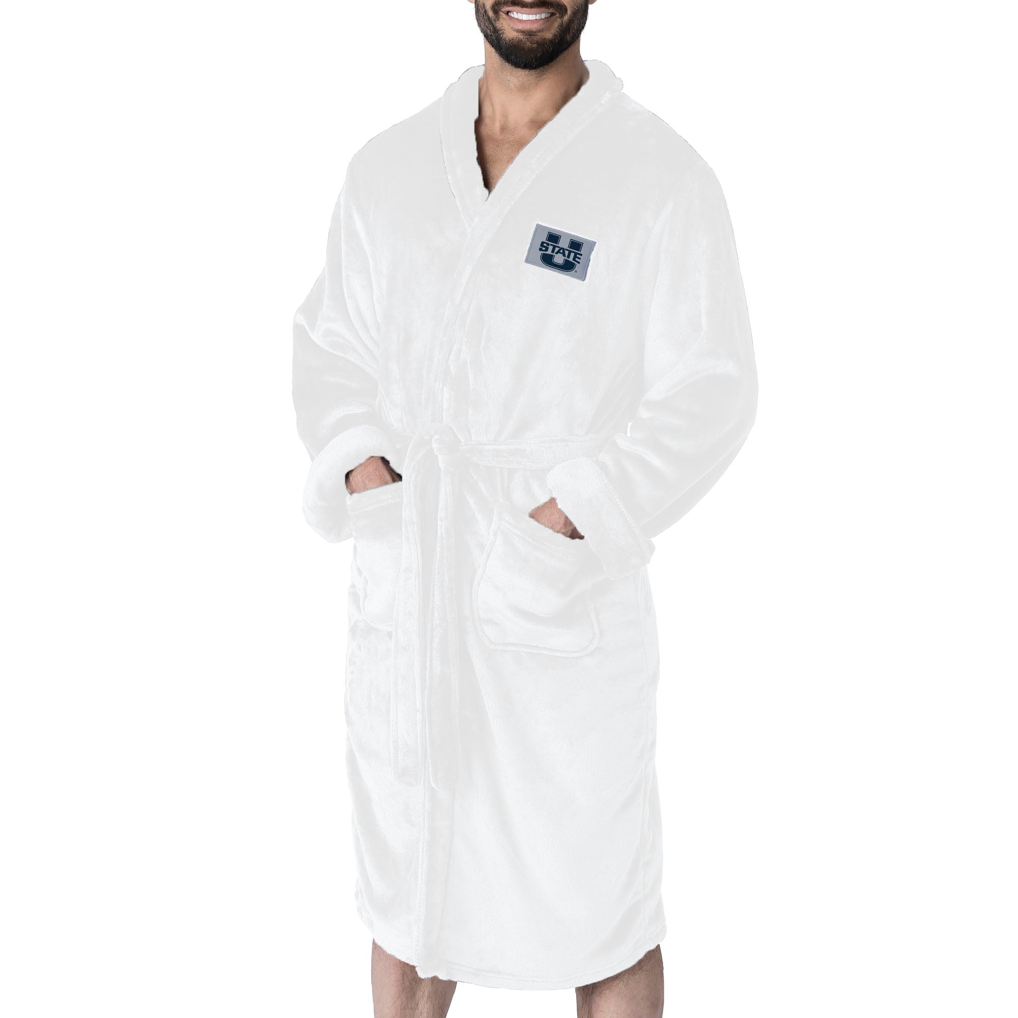 Utah State Aggies NCAA White Out Silk Touch Robe Large/XLarge